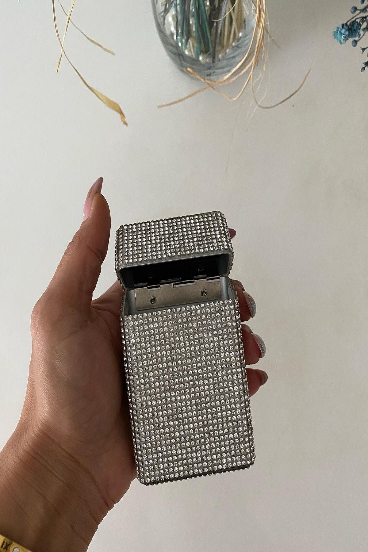 dilekstone Taşlı Gümüş Sigara Tabakası Ve Zippo Çakmak Takımı