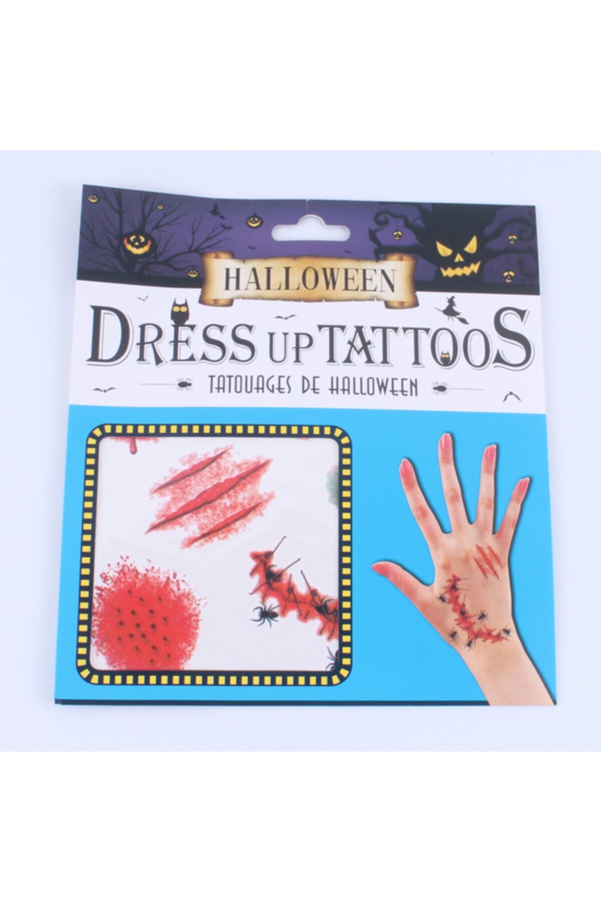 Samur Halloween Geçici Dövme Kesik Örümcekli El Modeli