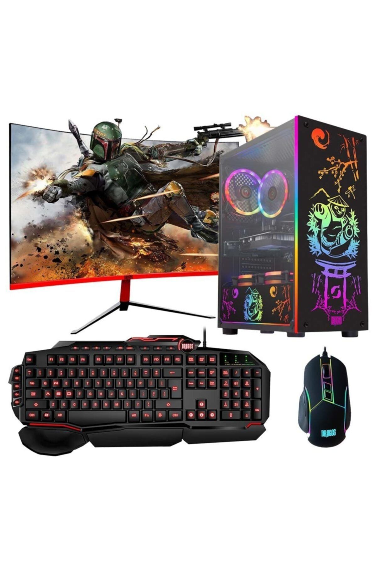DRAGOS Drx910 I5 10400f 16gb Ram 256gb M.2 Nvme Ssd 4gb Gtx1650 27'' Curved Masaüstü Oyun Bilgisayar