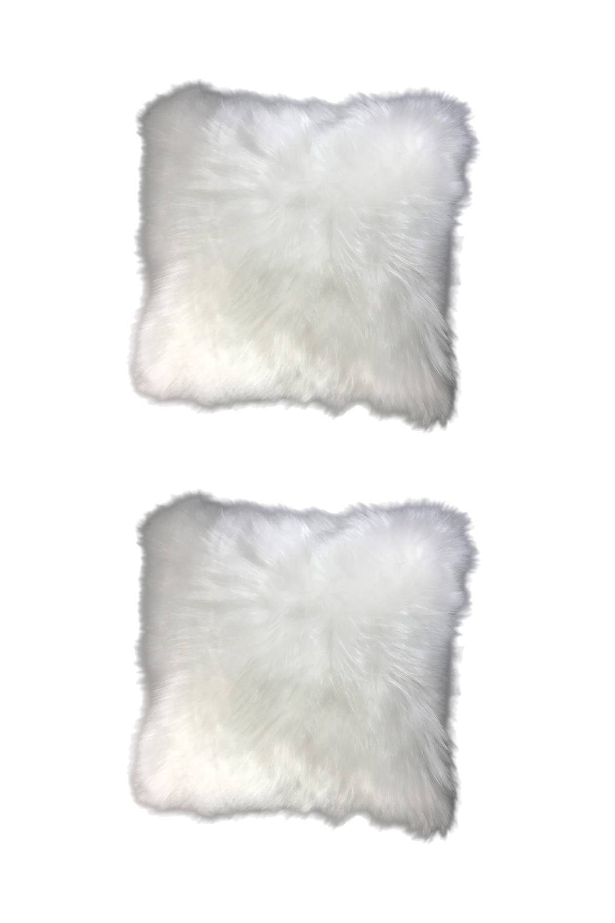 Royaleks 2 Adet Uzun Tüylü Peluş Lüks Salon Kırlent Minder Kılıf 52x52 S2