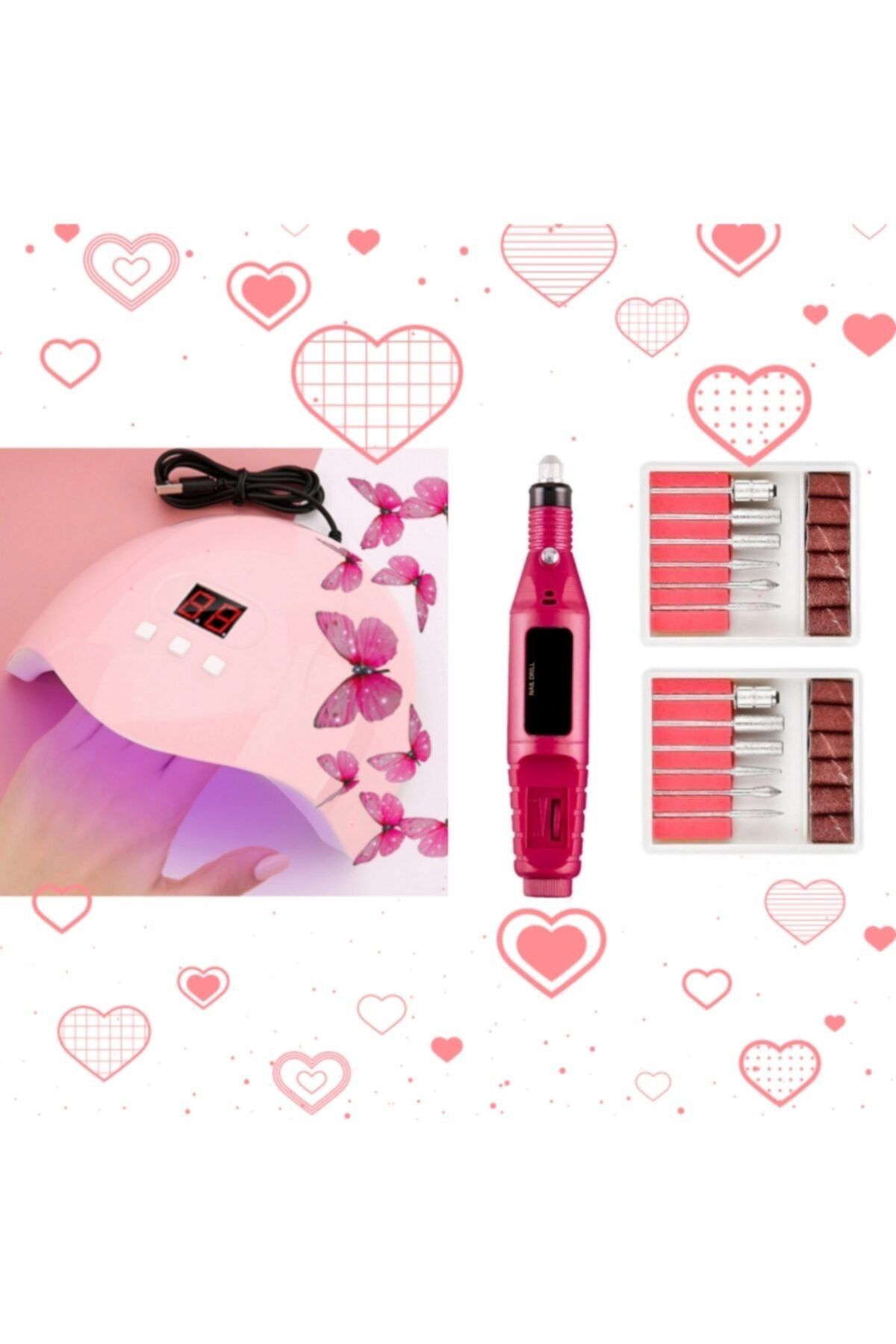 BEAUTY BOX COSMETIC Mini Elektrikli Tırnak Törpüsü Manikür Pedikür + 2 Adet Freze Uçları + Oje Kurutucu 54 Watt
