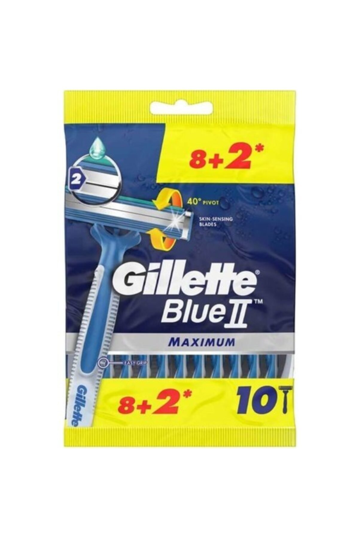 Gillette Blue2 Maximum Tıraş Bıçağı 8+2'li 4 Paket