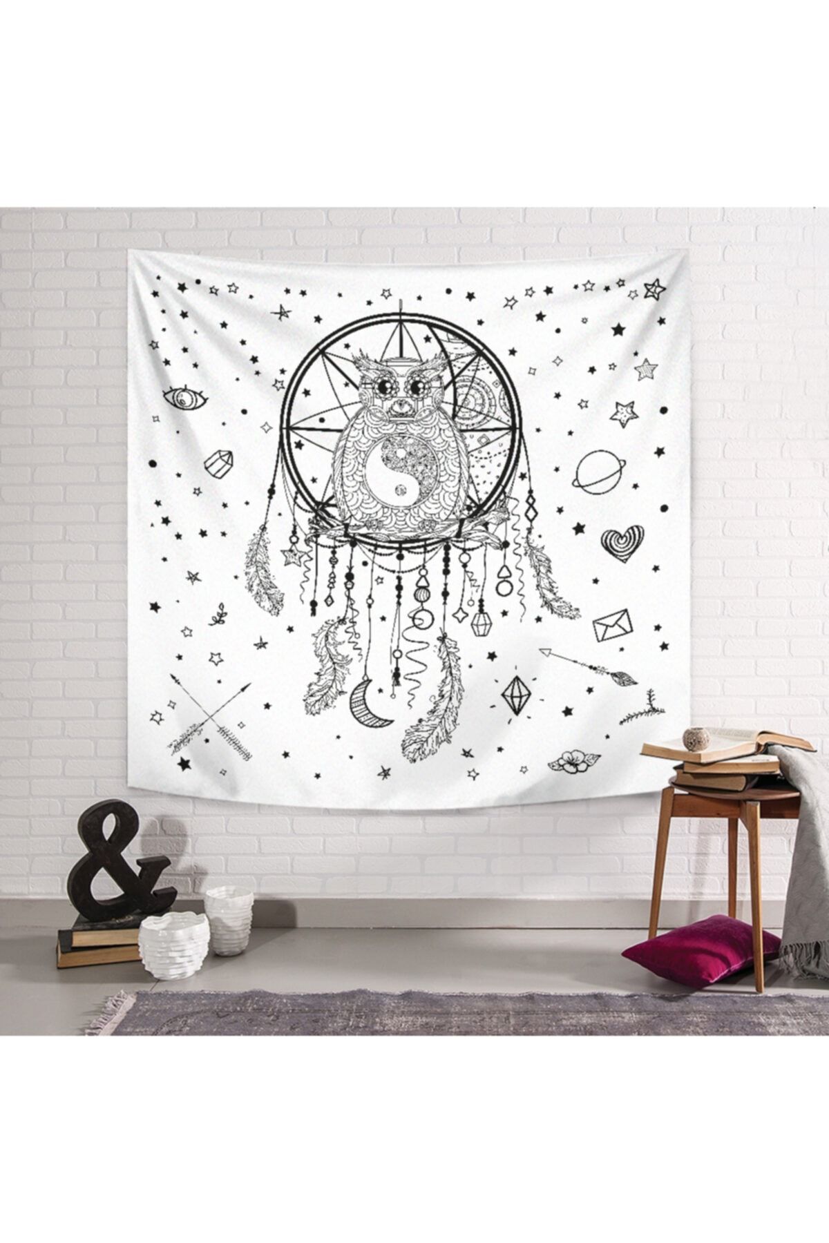 PASAJ HOME Yin Yang Baykuş Duvar Örtüsü