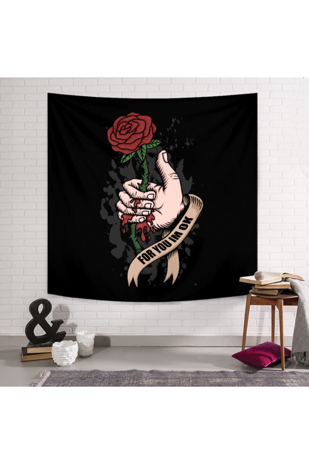 PASAJ HOME Rose Blood Hand Duvar Örtüsü