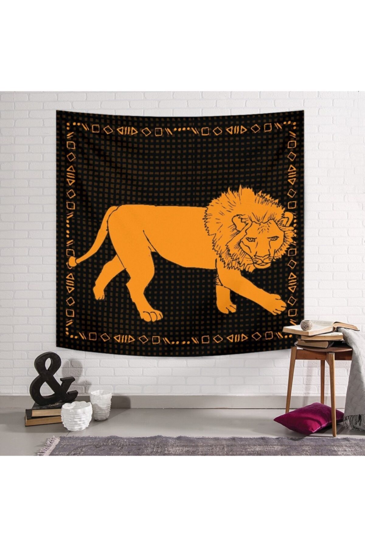 PASAJ HOME Orange Lion Duvar Örtüsü