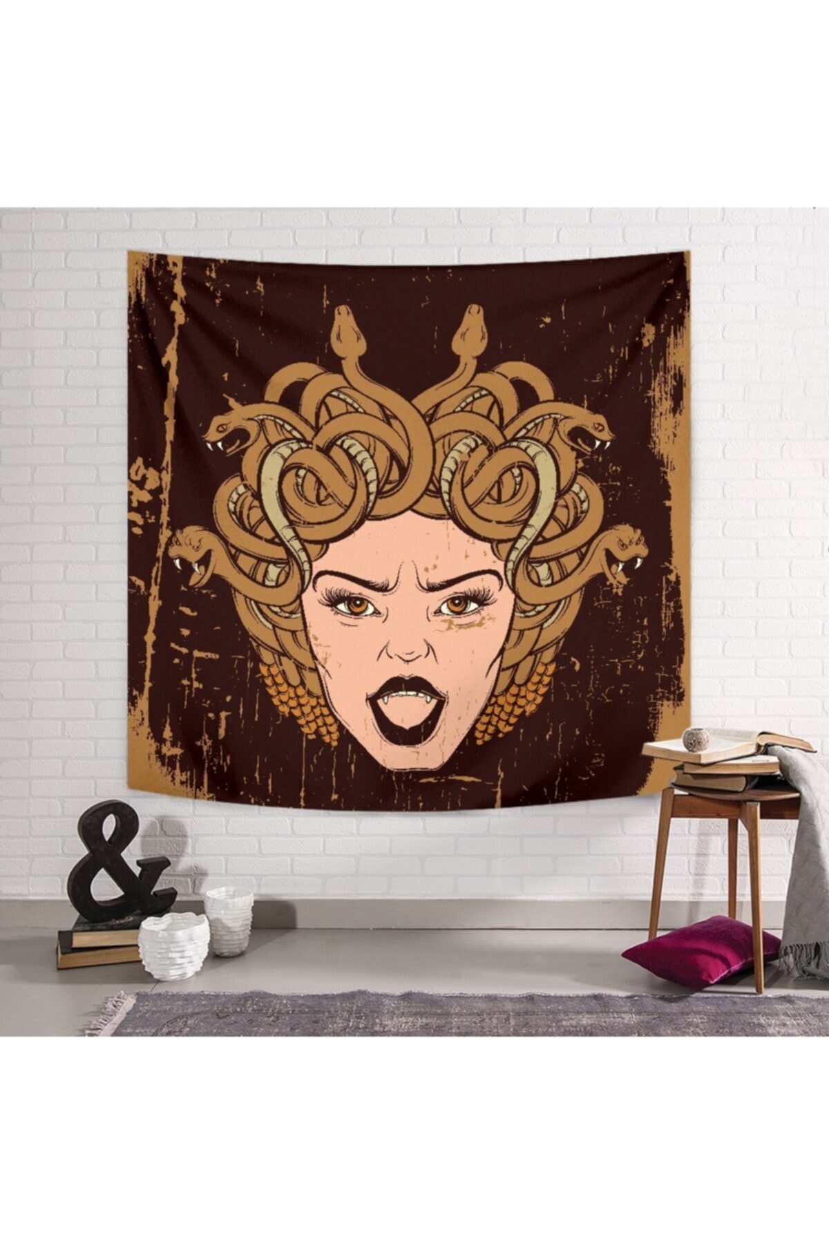 PASAJ HOME Kahverengi Medusa Duvar Örtüsü