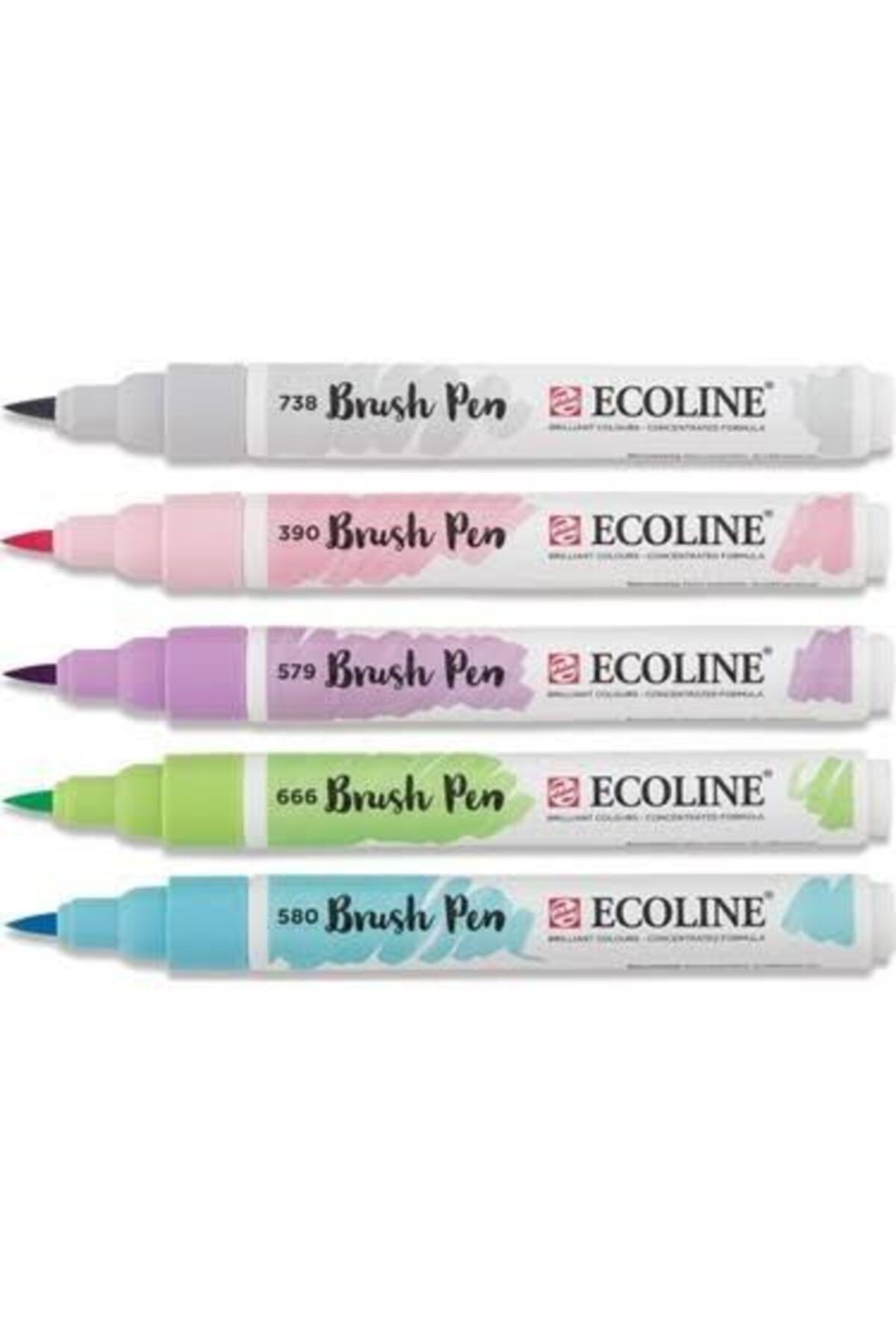 Talens Ecoline Brush Pen Fırça Uçlu Kalem 5 Renk Set Pastel