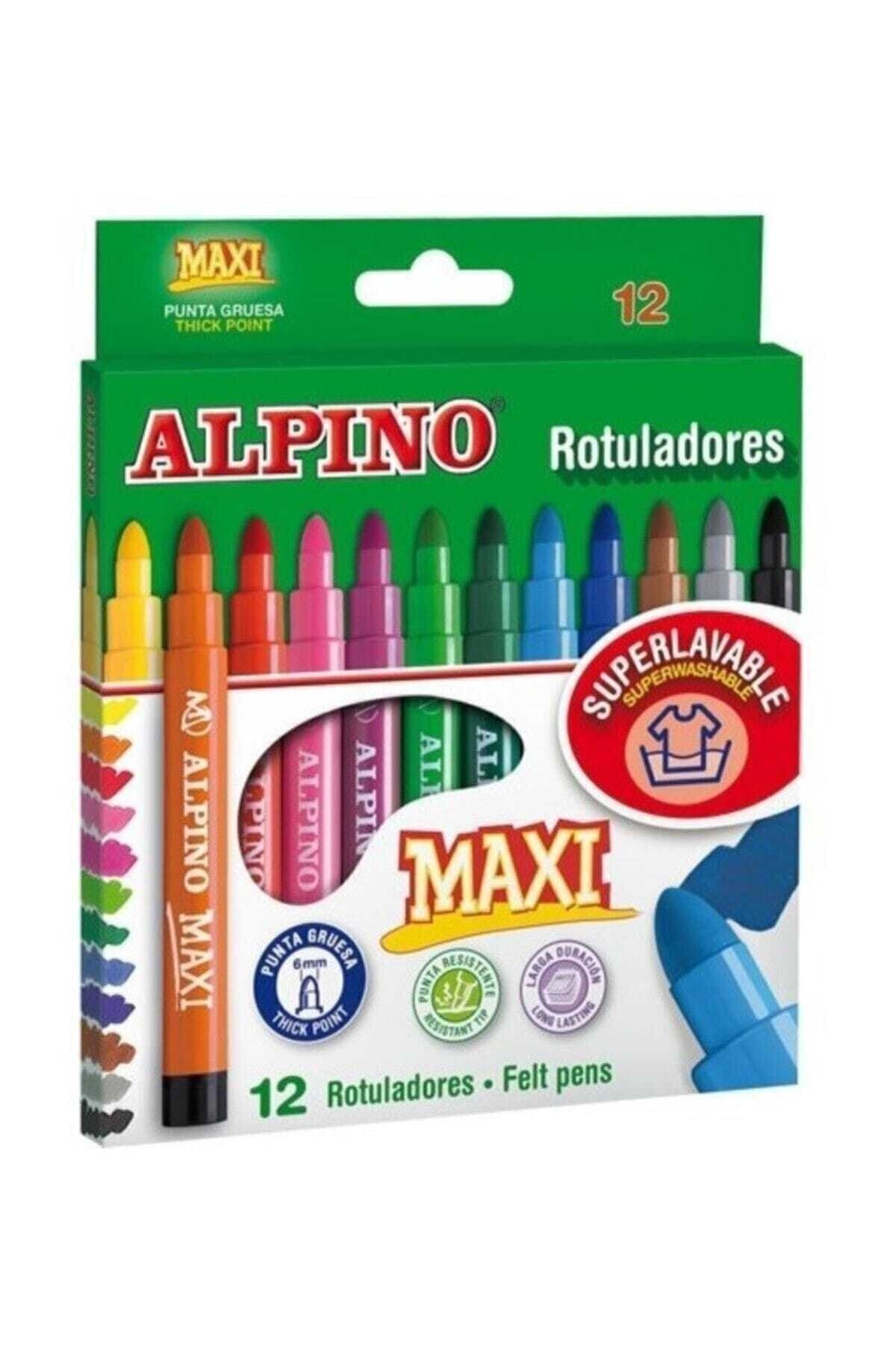 Alpıno Maxi Keçeli Boya Kalemi 12 Renk