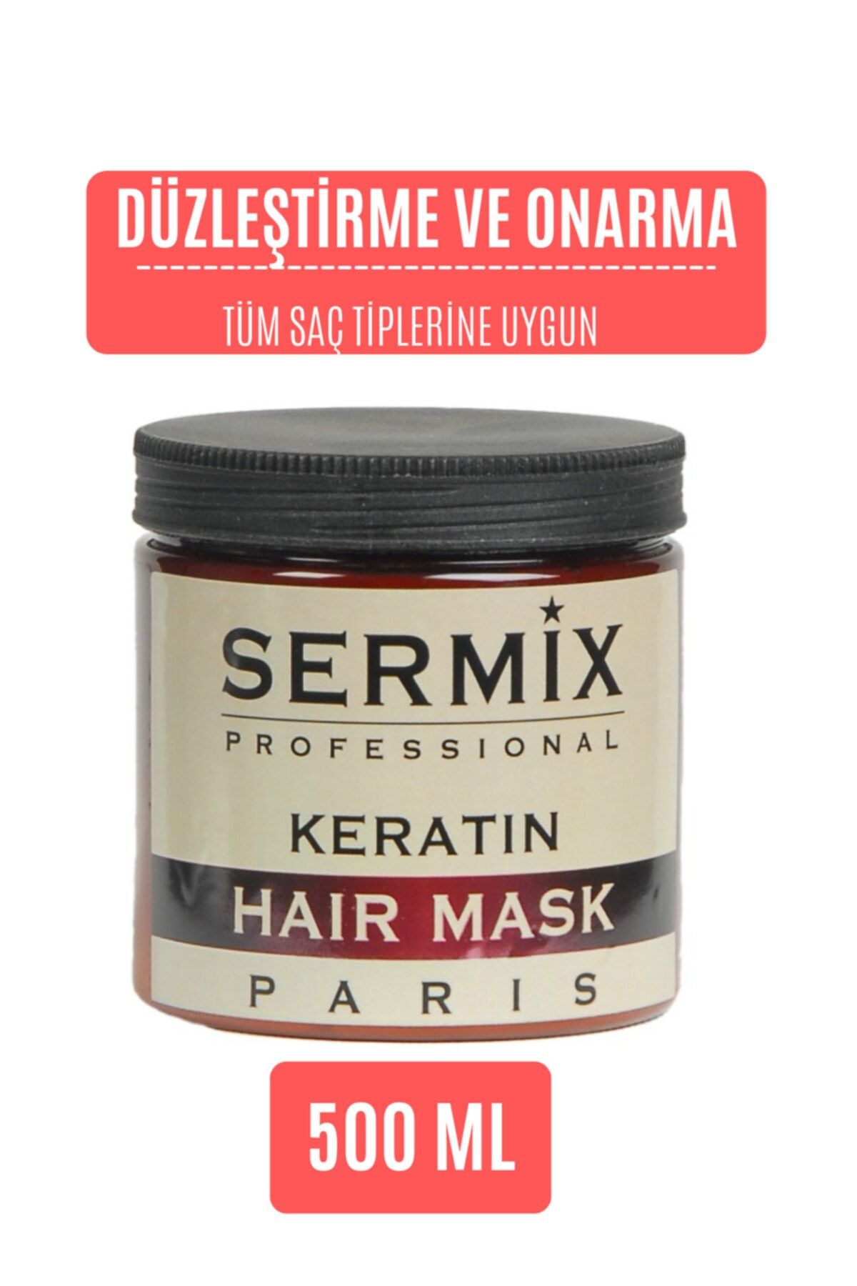 SERMİX Yanmış Ve Yıpranmış Saçlar Için Keratin Içerikli Onarıcı Saç Bakım Maskesi 500ml