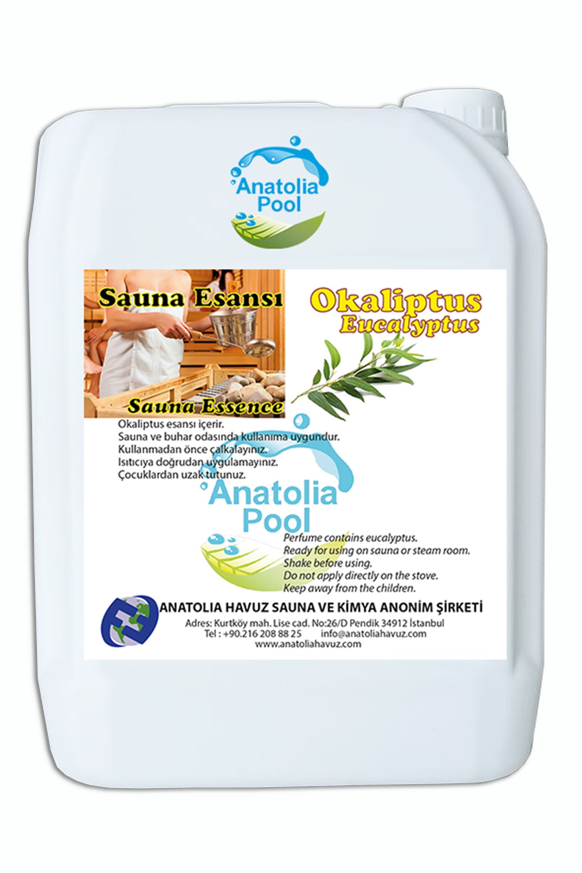 Anatolia Pool Sauna Buhar Esansı Okaliptus 5 Lt. ( Sauna Essence Eucalyptus )