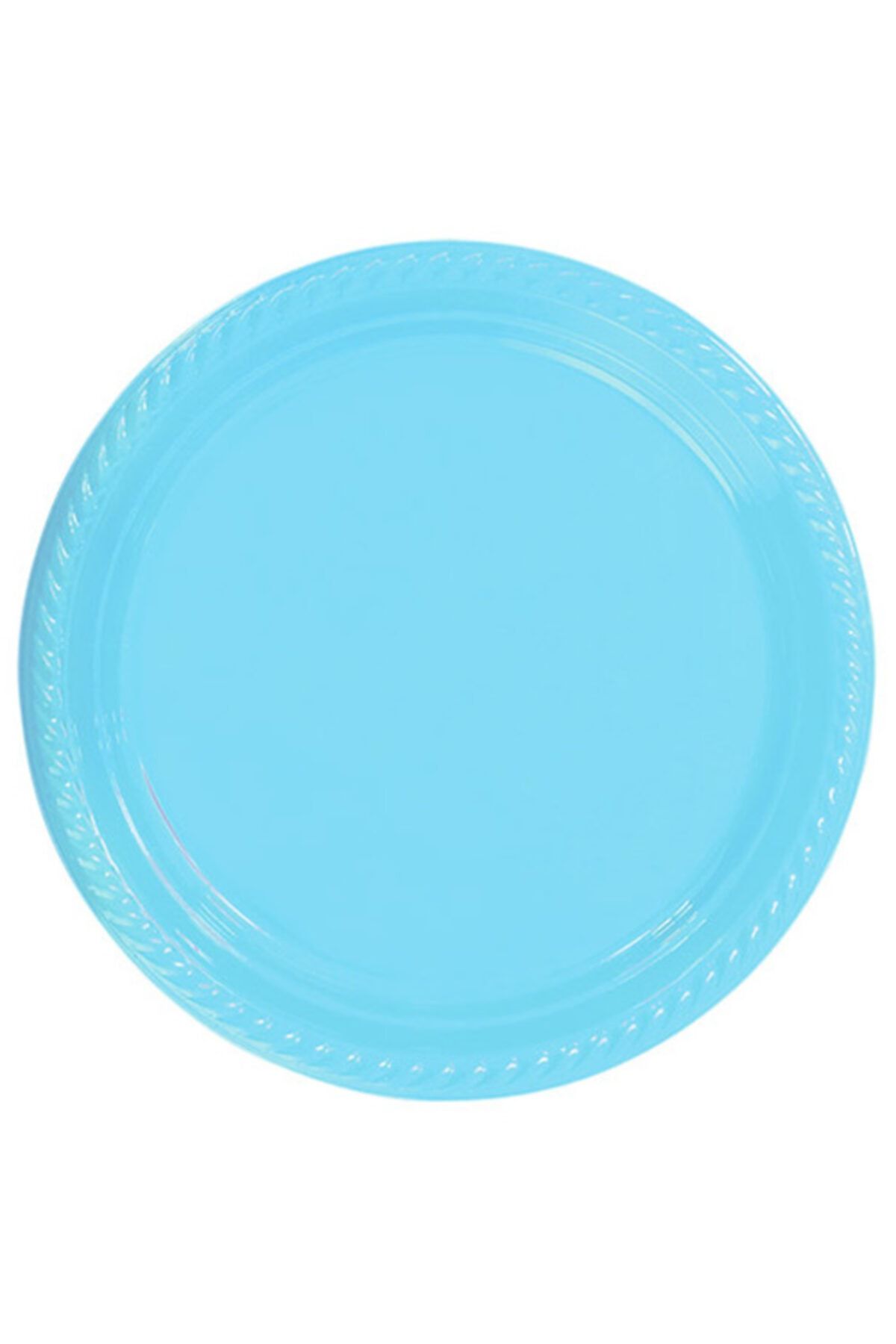 GiftMatikcenter Açık Mavi Plastik Tabak 22 Cm 25li