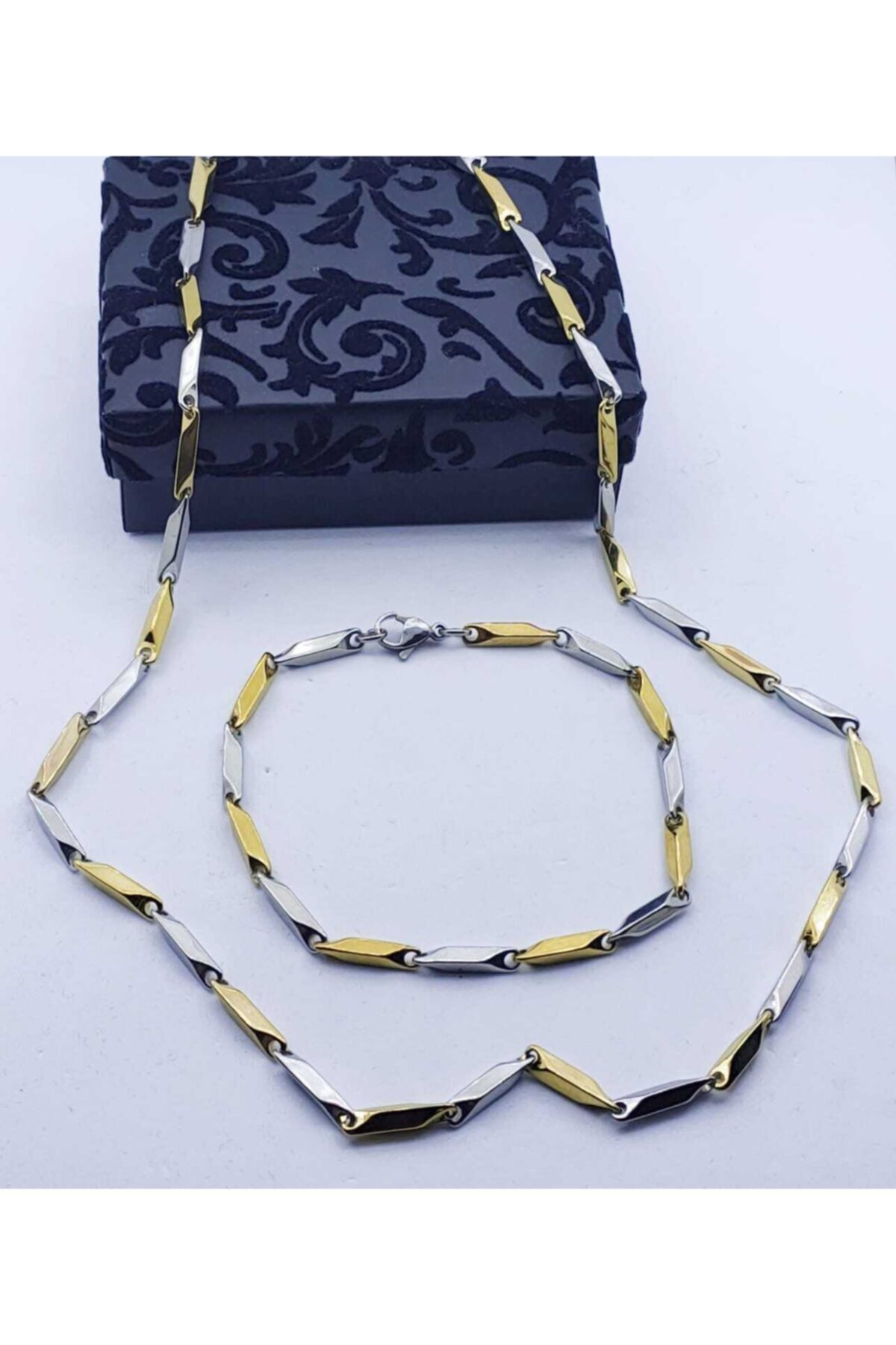 Bay hediye 1. Sınıf Çelik 3mm Kolye Ve Bileklik Set