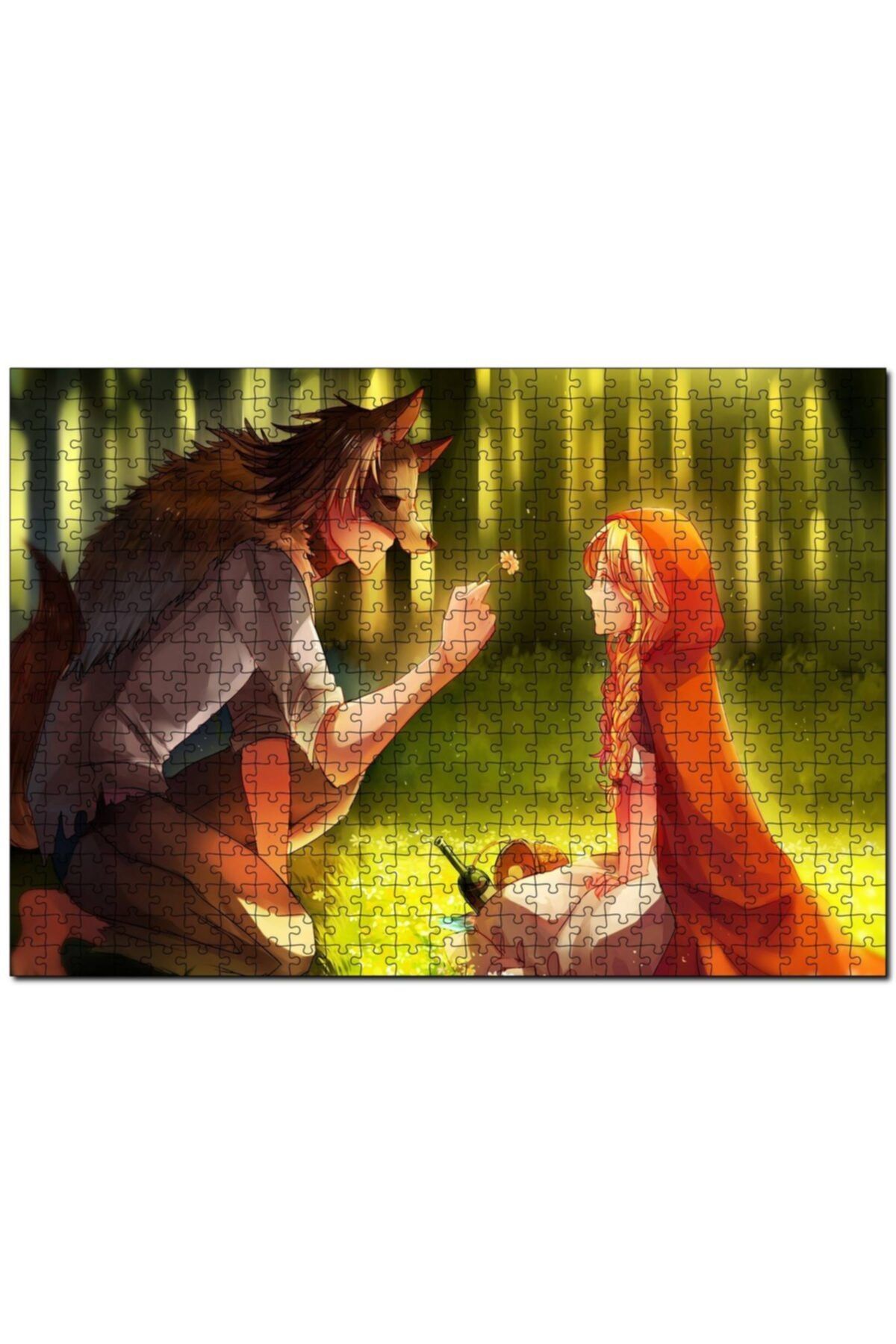 Cakapuzzle Kurt Ve Kırmızı Başlıklı Kız Peri Hikayesi 1000 Parça Puzzle Yapboz Mdf(ahşap)