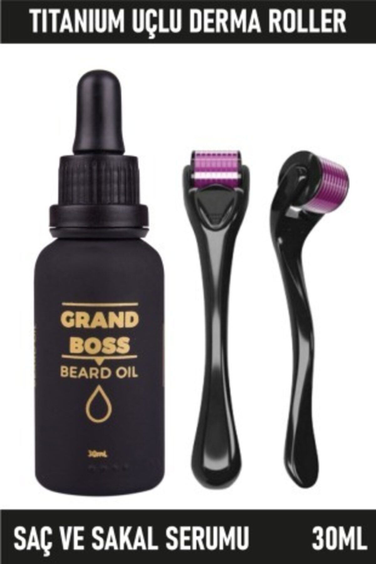 RC COSMETİCS Grandboss Sakal Gürleştirici Bakım Serumu 30ml& Dermaroller