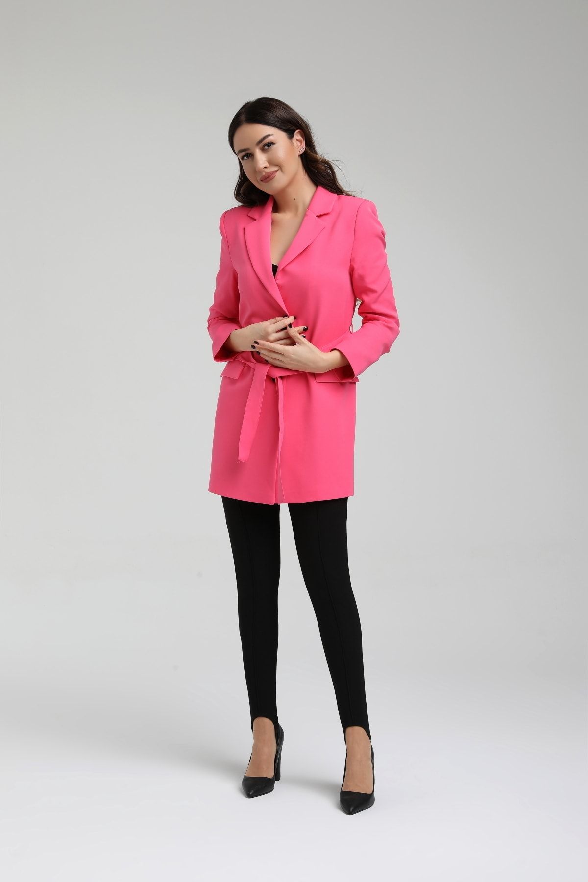 GILEA COLLECTION Pembe Vatkalı Blazer Ceket