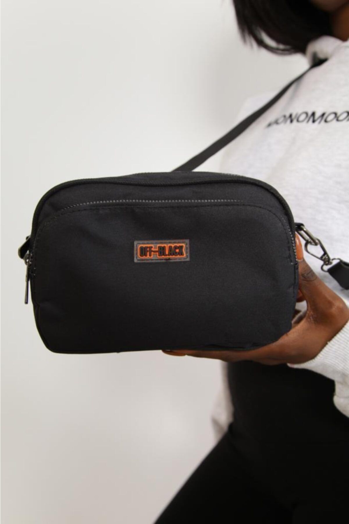 Shule Bags Çift Bölmeli Off-black Çapraz Çanta Graz Siyah