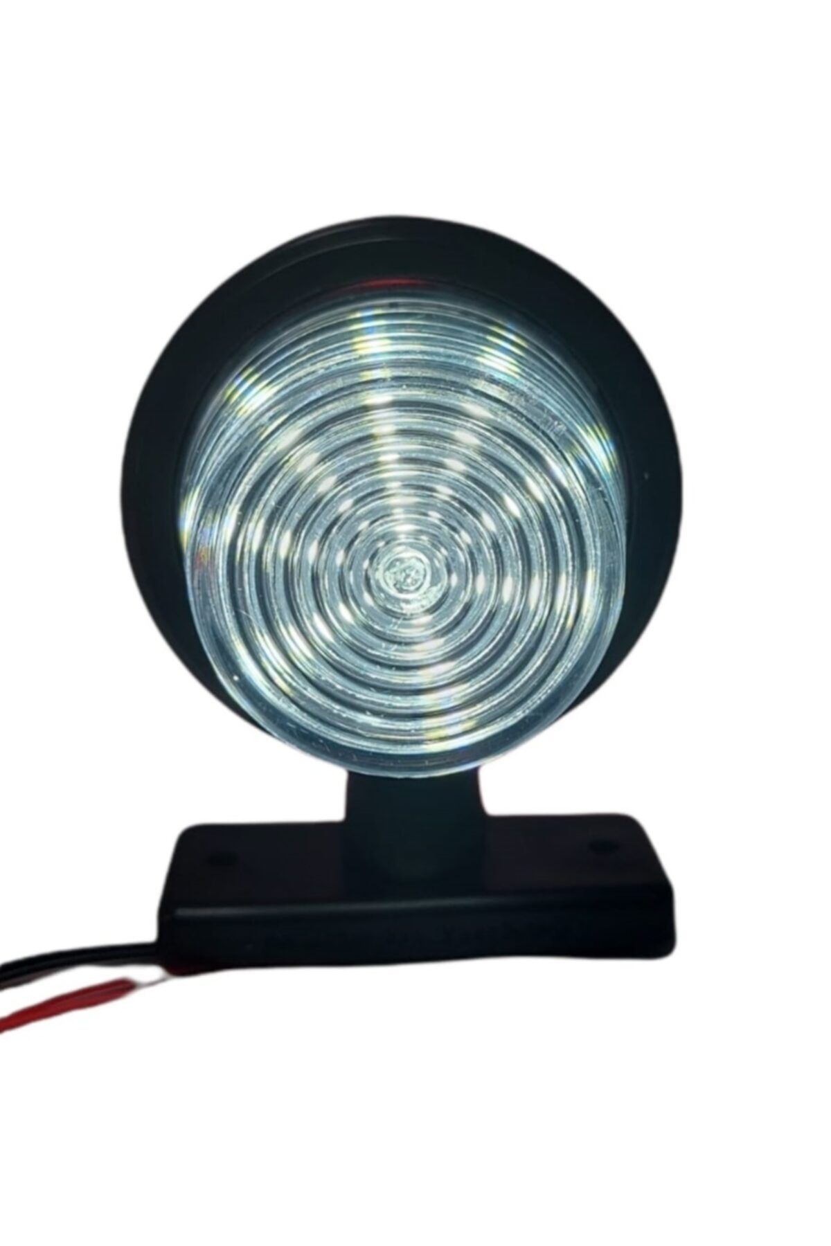 NETOTOMARKET Maxi Takoz Küpe Lamba Ledli 12-24 Volt Beyaz-kırmız 10,5 Cm