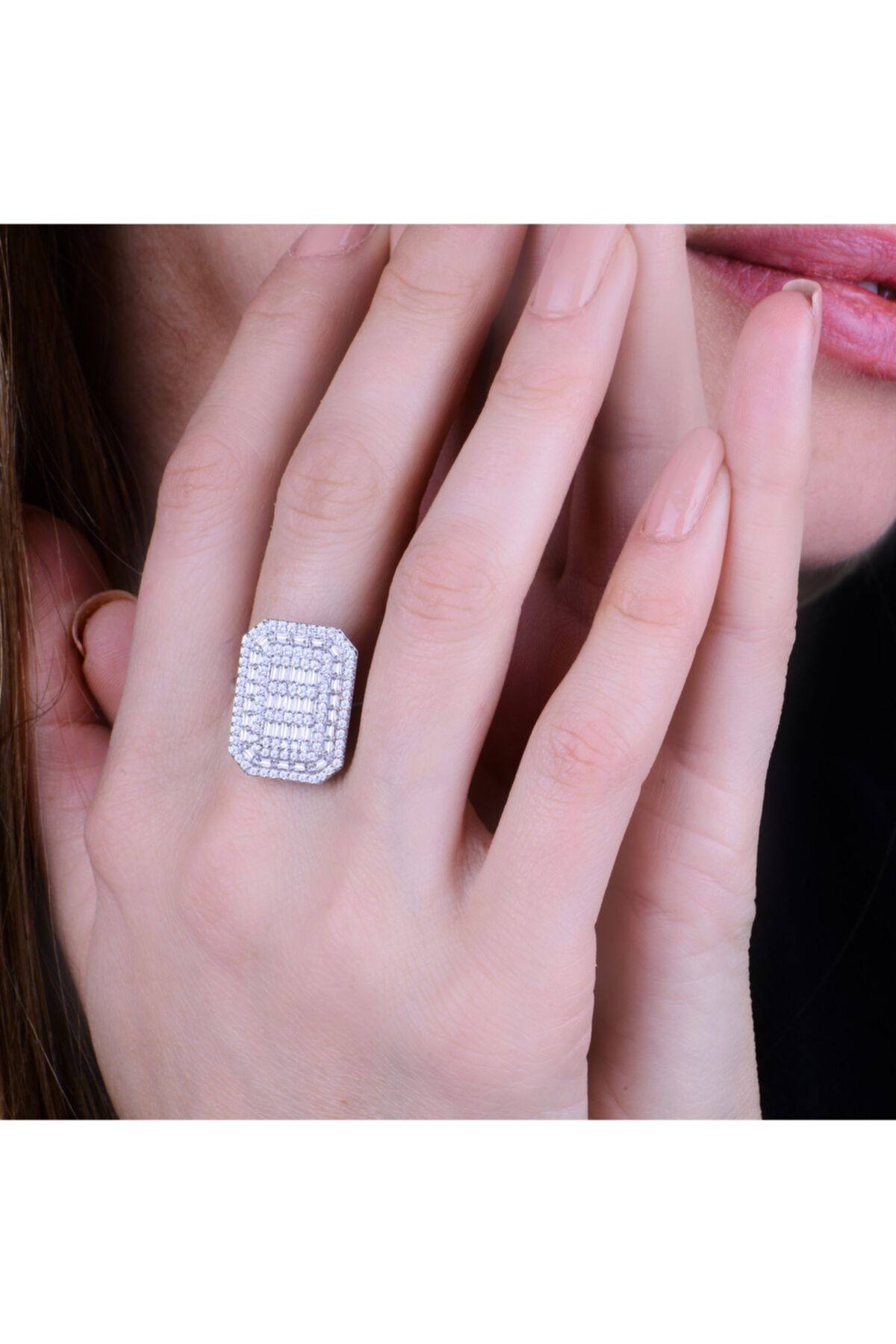 Exen Pırlanta 1.20 Carat F Vs Sı 14k 4.58 gram Baget Pırlanta Yüzük