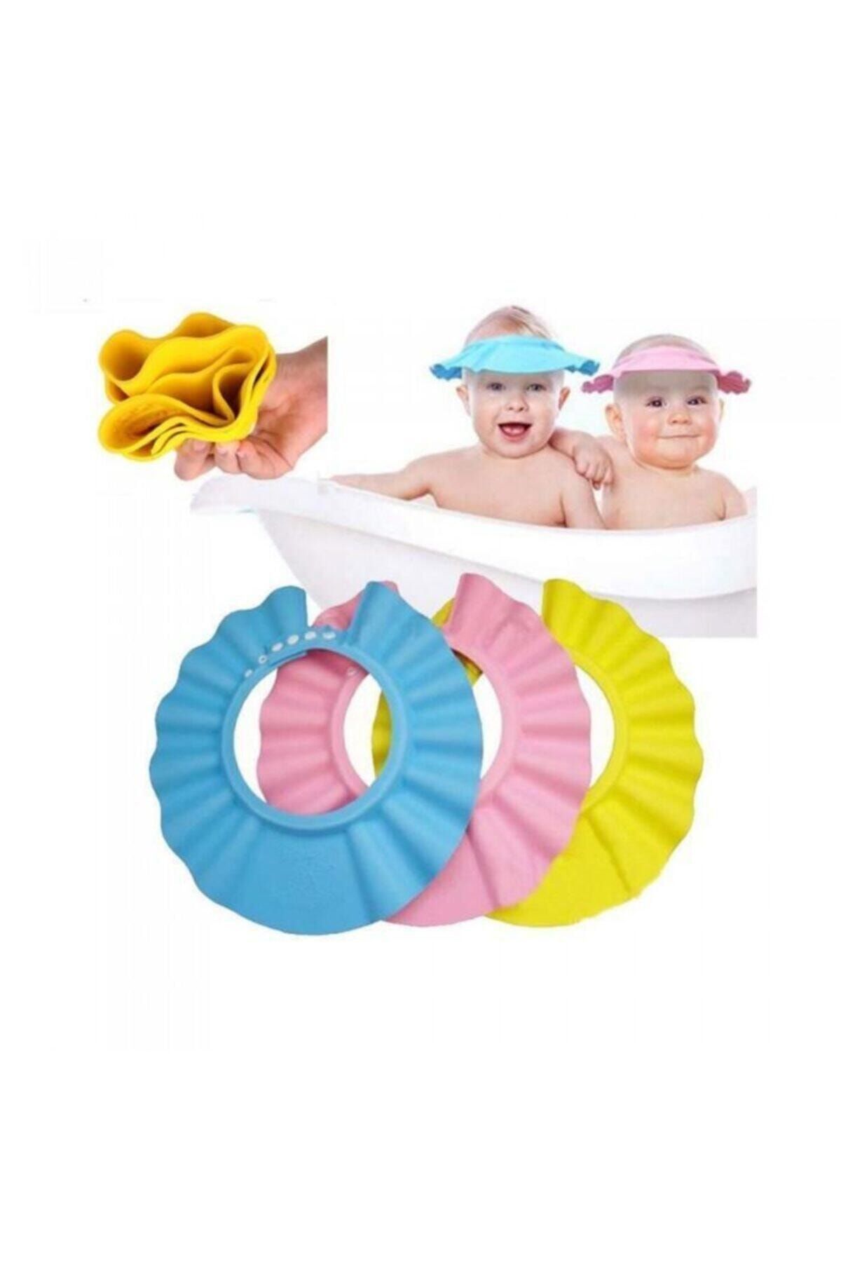 Zeki Karga 0-5 Yaş Çocuklar Için Düğmeli Su Kaçırmaz Bebek Banyo Duş Şapkası