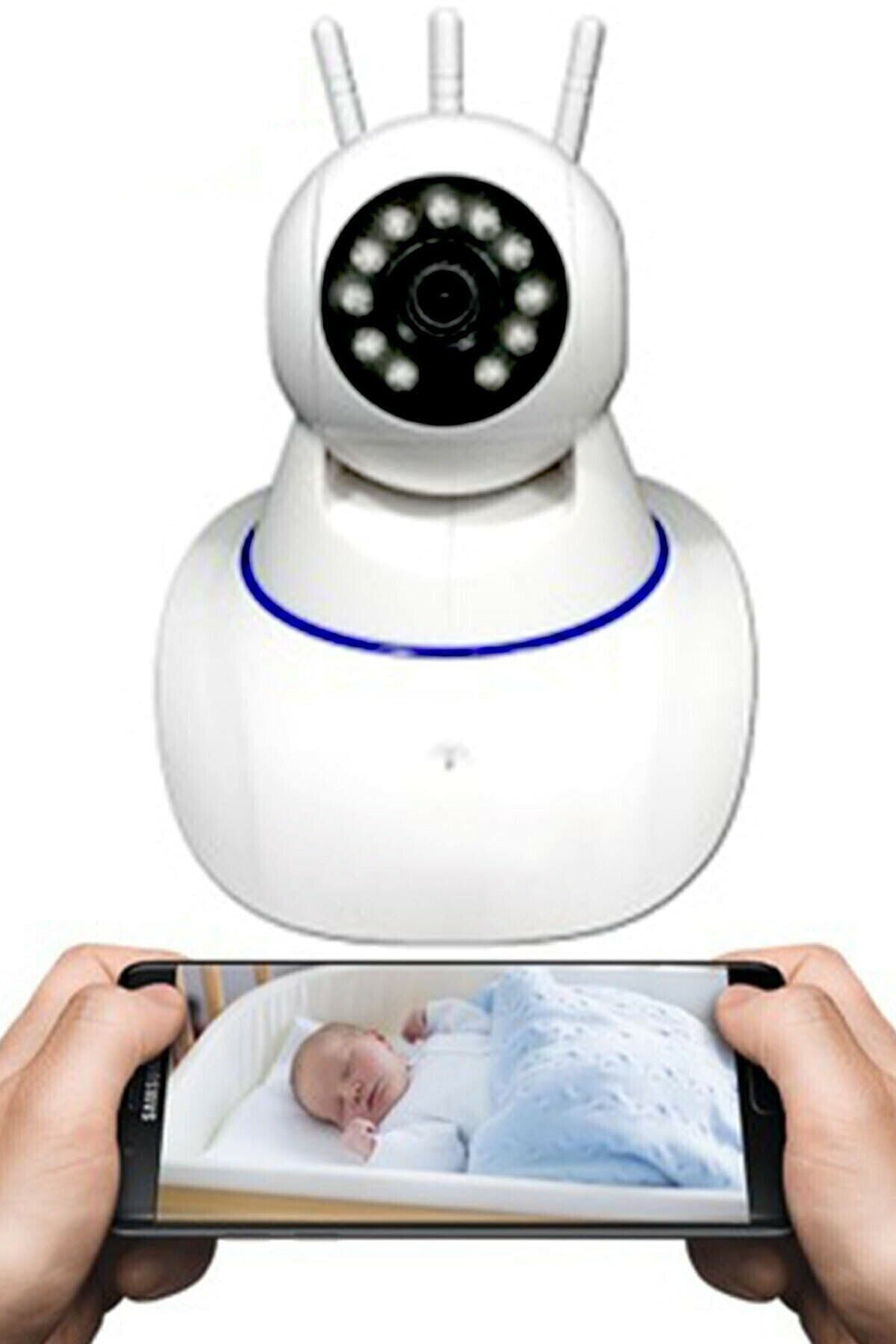 Amasra 360º Gerçek Hd Wifi Kablosuz 3 Antenli Ip Bebek Güvenlik Kamerası