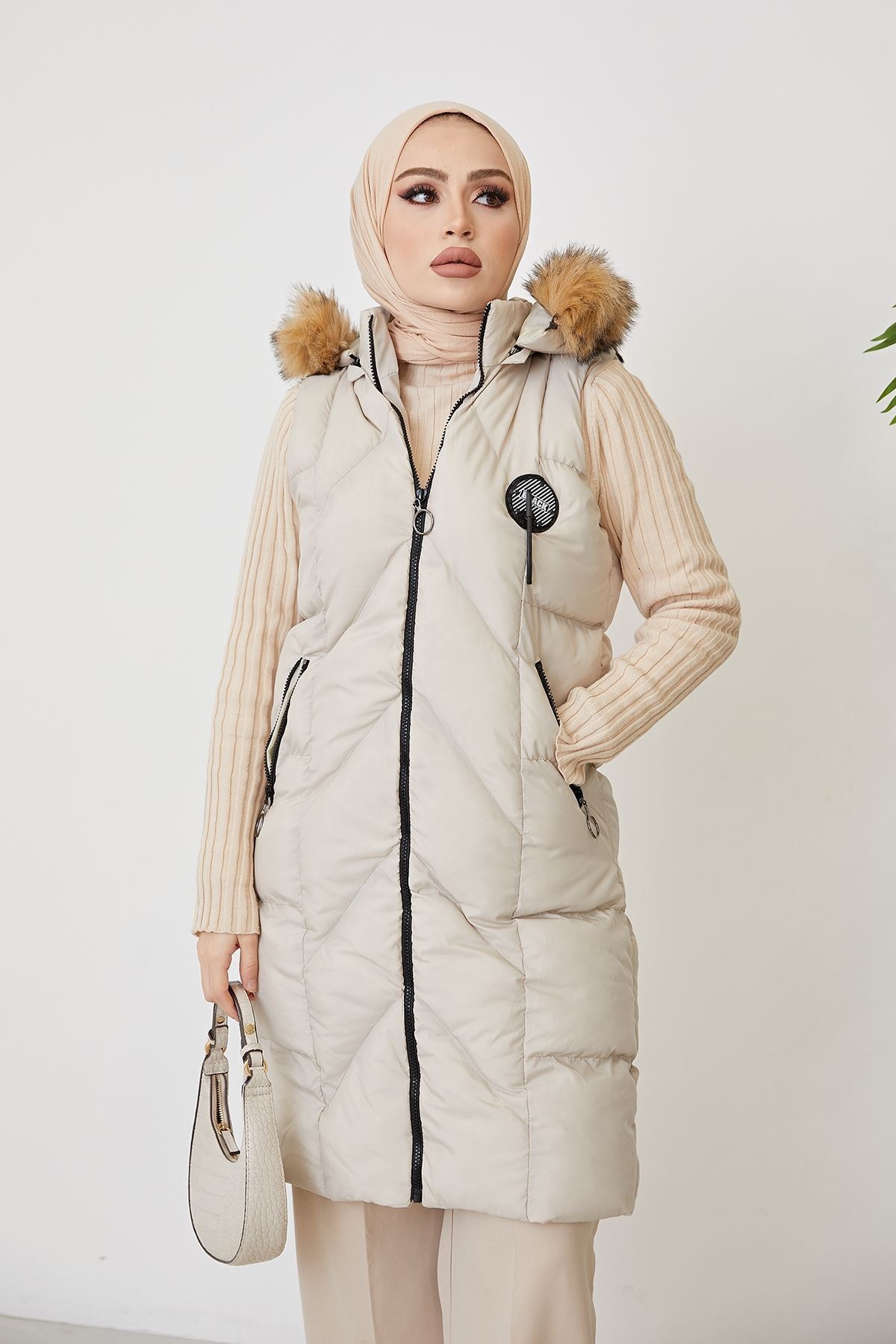 Azademoda Kapşonlu Şişme Mont