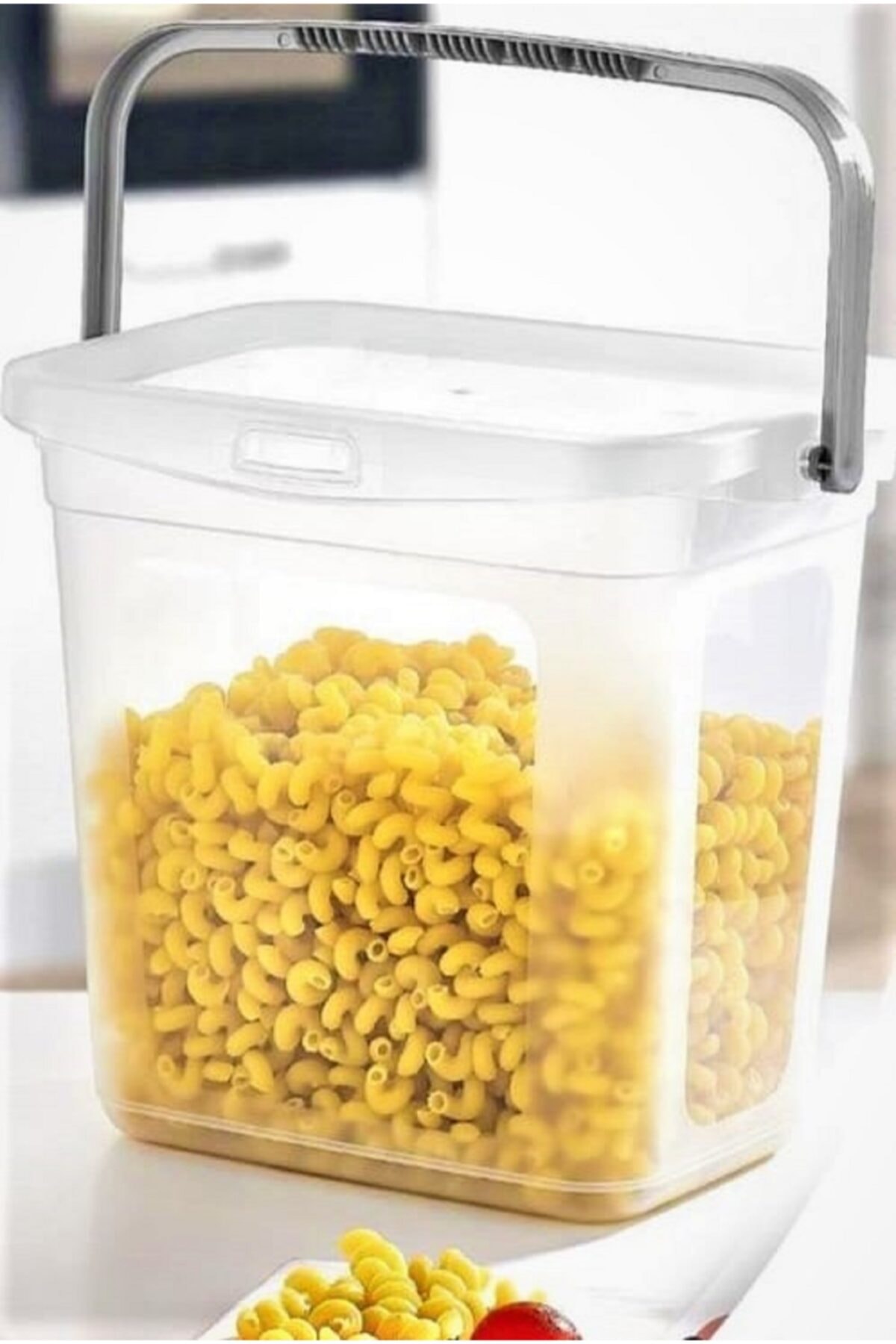 TEMMUZ HOME Büyük Boy Un Ve Bakliyat Saklama Kabı 6 Litre Şeffaf