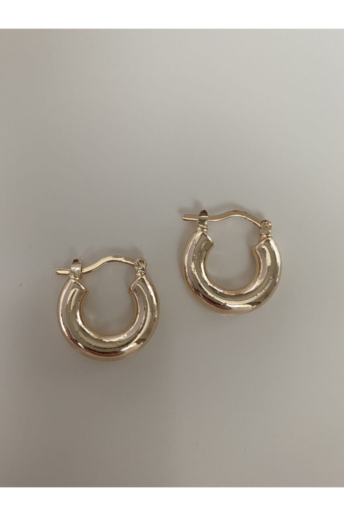 vi store vi jewelry Altın Kaplama Basic Halka Küpe