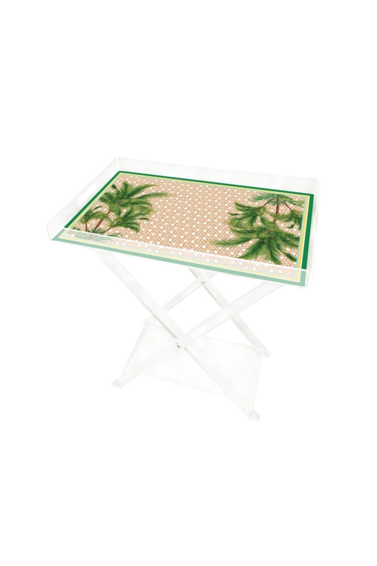 VİTELLİ Hazeran Palmiye 60 X 40 Pleksi Sehpa