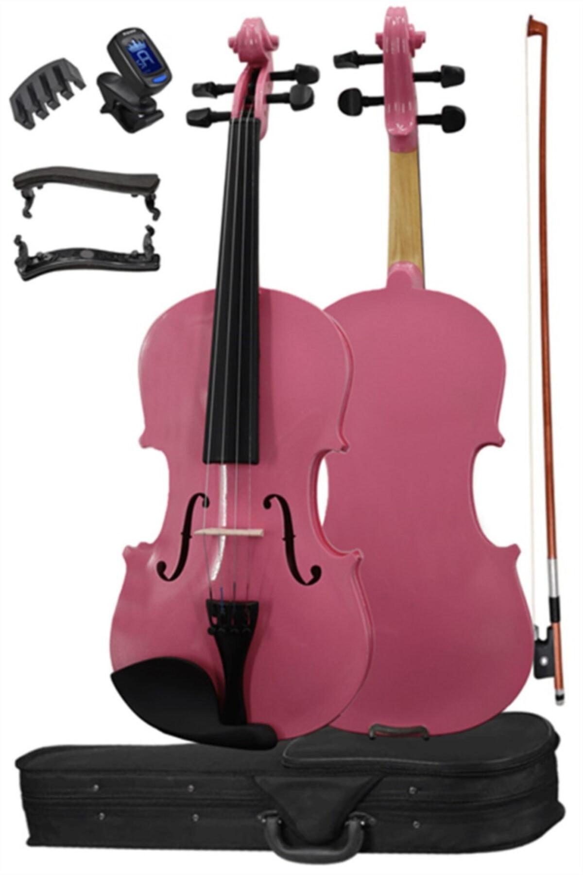 Midex Hga24pink-tys Pembe 1/2 Çocuk Kemanı Seti (yastık Tuner Susturucu Çanta Yay Reçine)