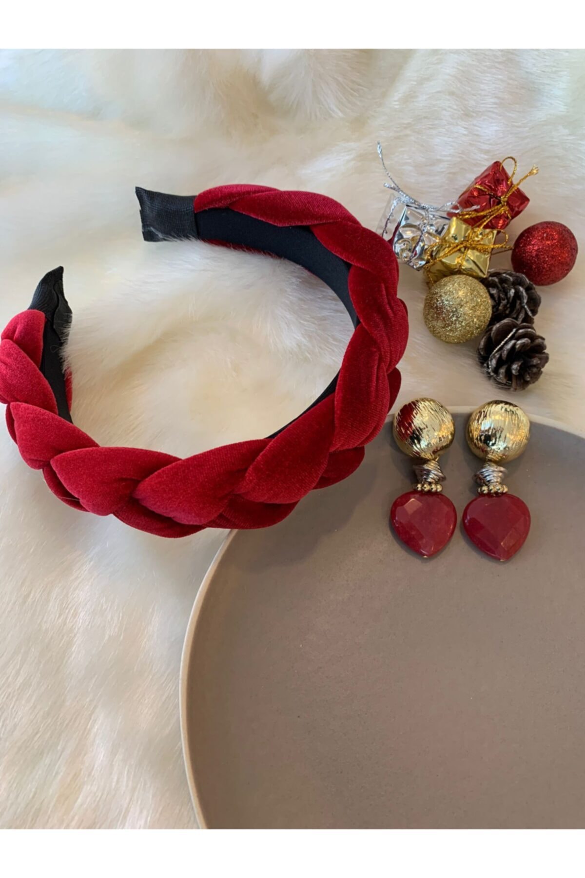 Pelin Aksesuar Kırmızı Yılbaşı Hediye Seti -2