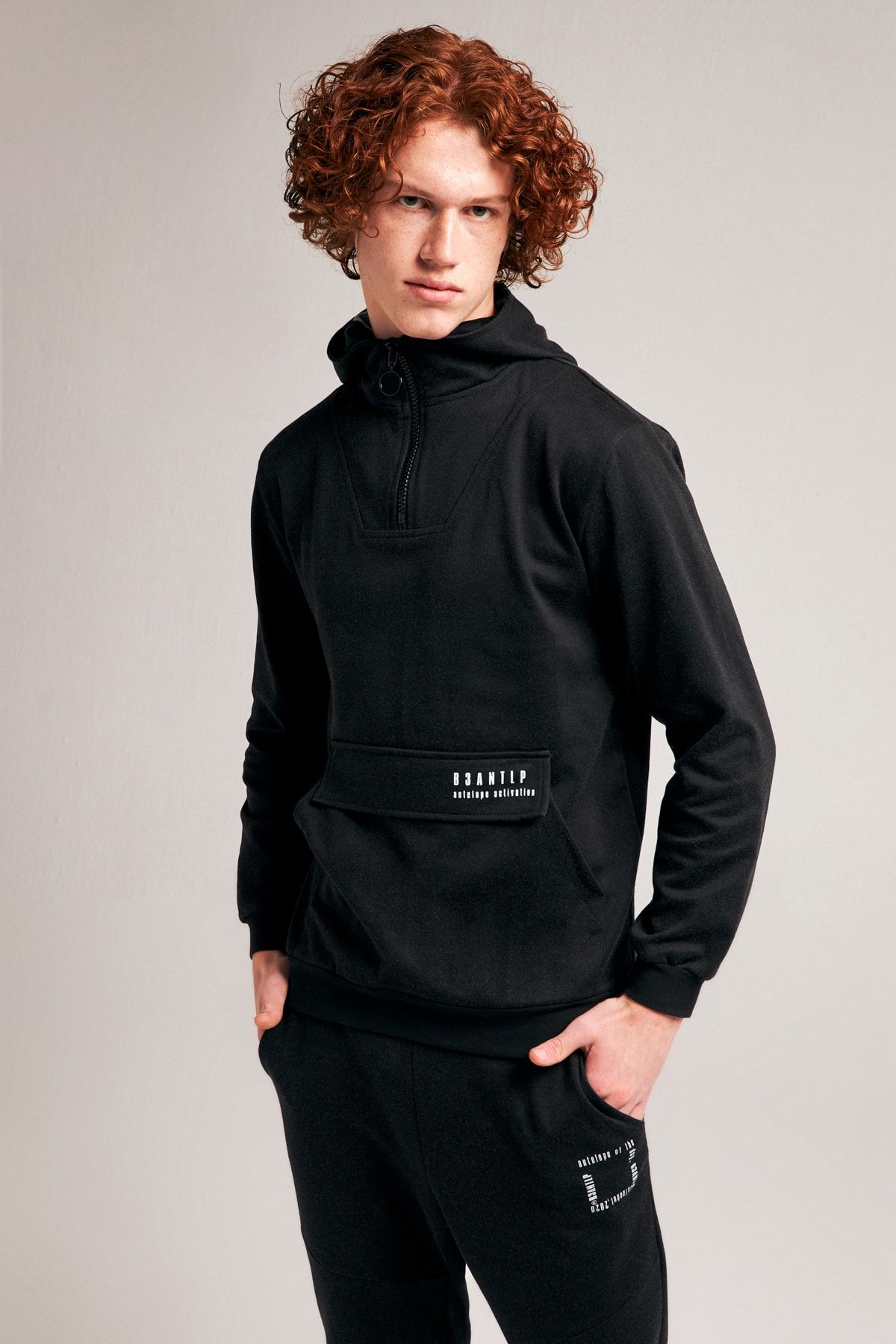 B3ANTLP Paul Siyah Fermuarlı Unisex Sweatshirt