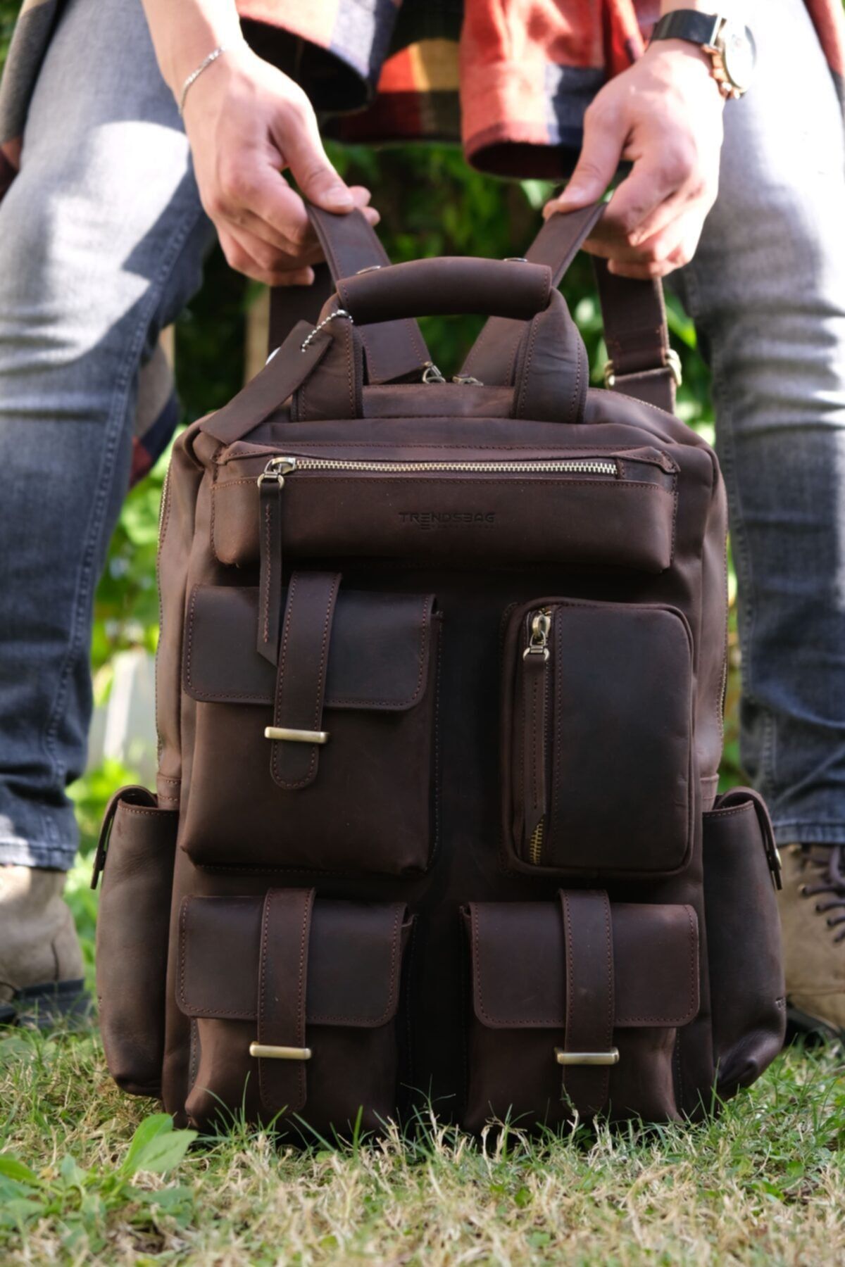 Trendsbag Travel Store 07 Unısex Sırt Çantası - Koyu Kahverengi
