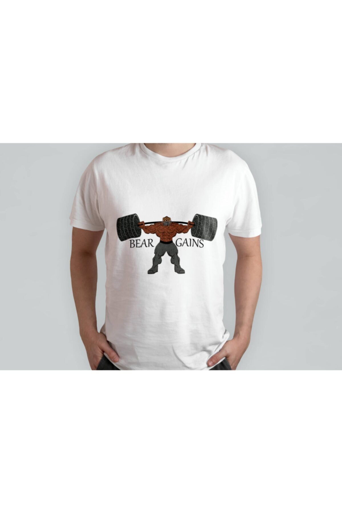 NOBY T-shirt Bodybuilder Halter Desenli Powerlifter