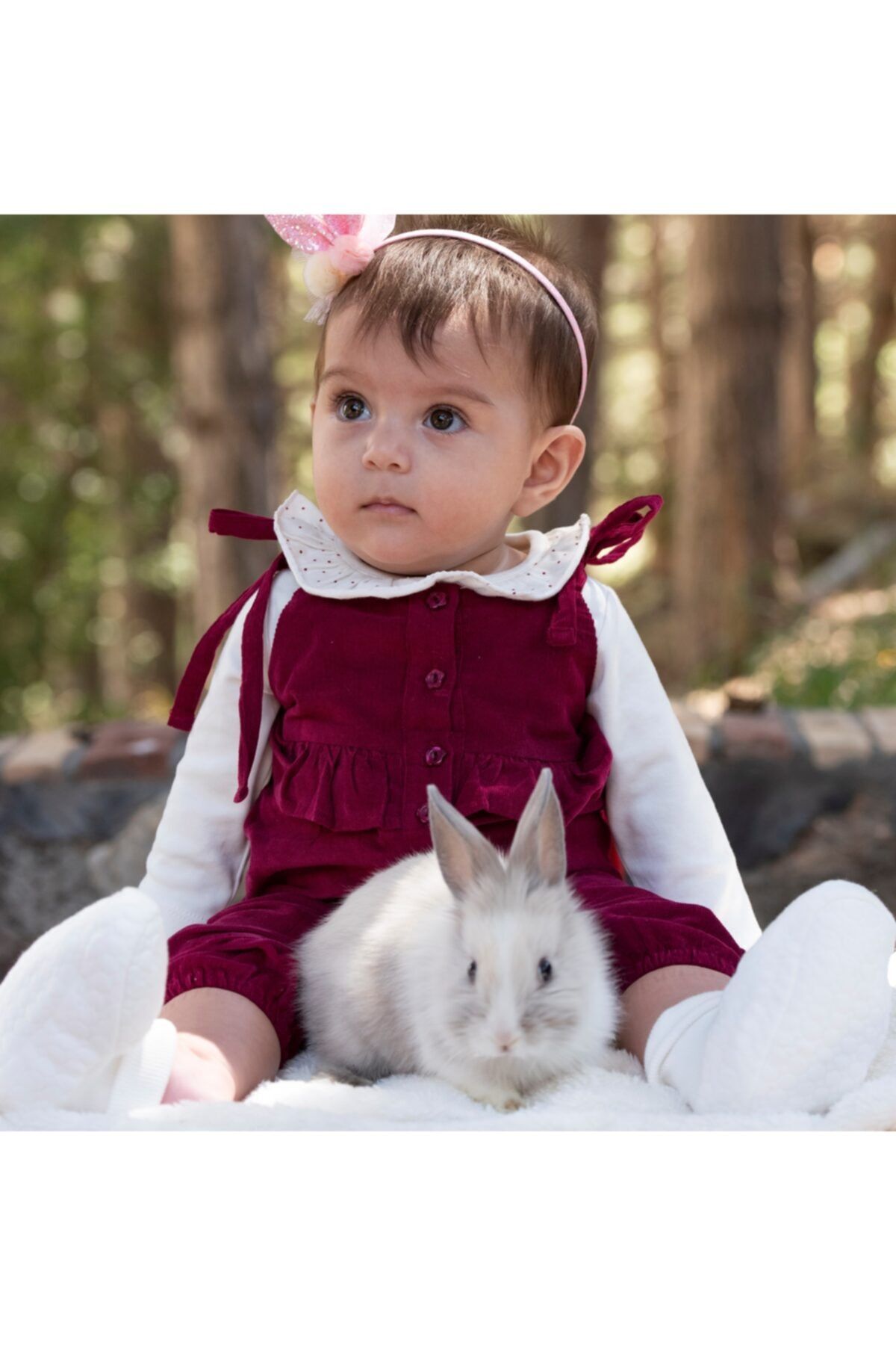 FİORELLA BİGOBABY Kız Bebek Kırmızı Ikili Salopet Takımı