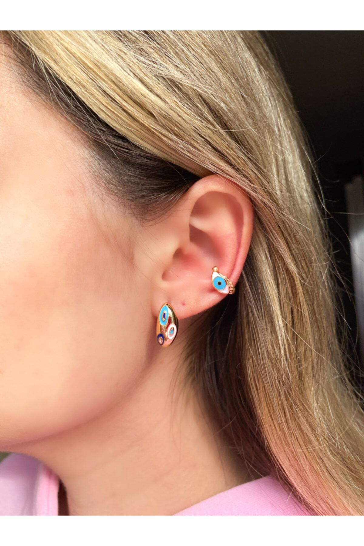 Lumière & Co. Nazarlı Göz Cuff Mavi Kadın Çelik Ürün