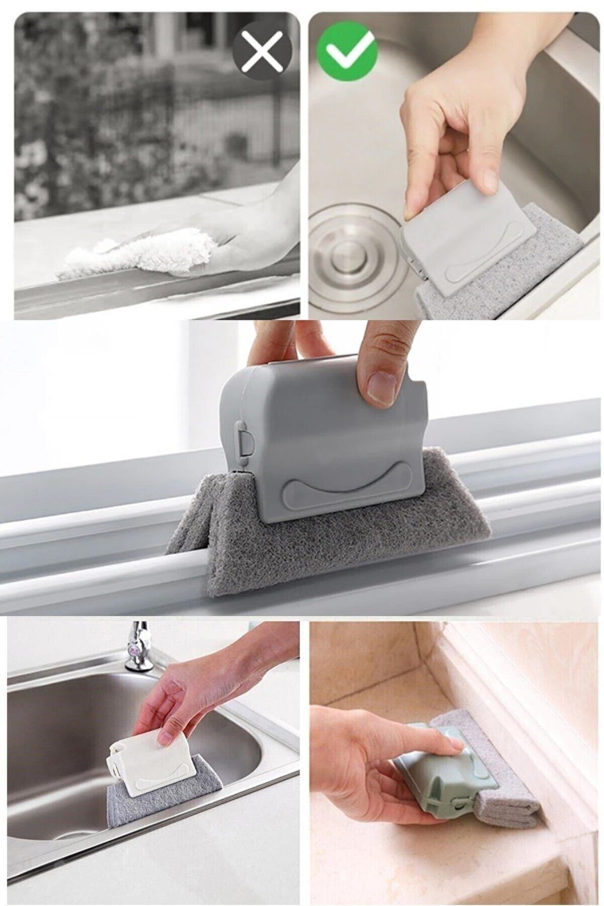 Carat Home Yeni Nesil Tutacaklı Pencere Oluk Ve Köşe Temizleme Aparatı