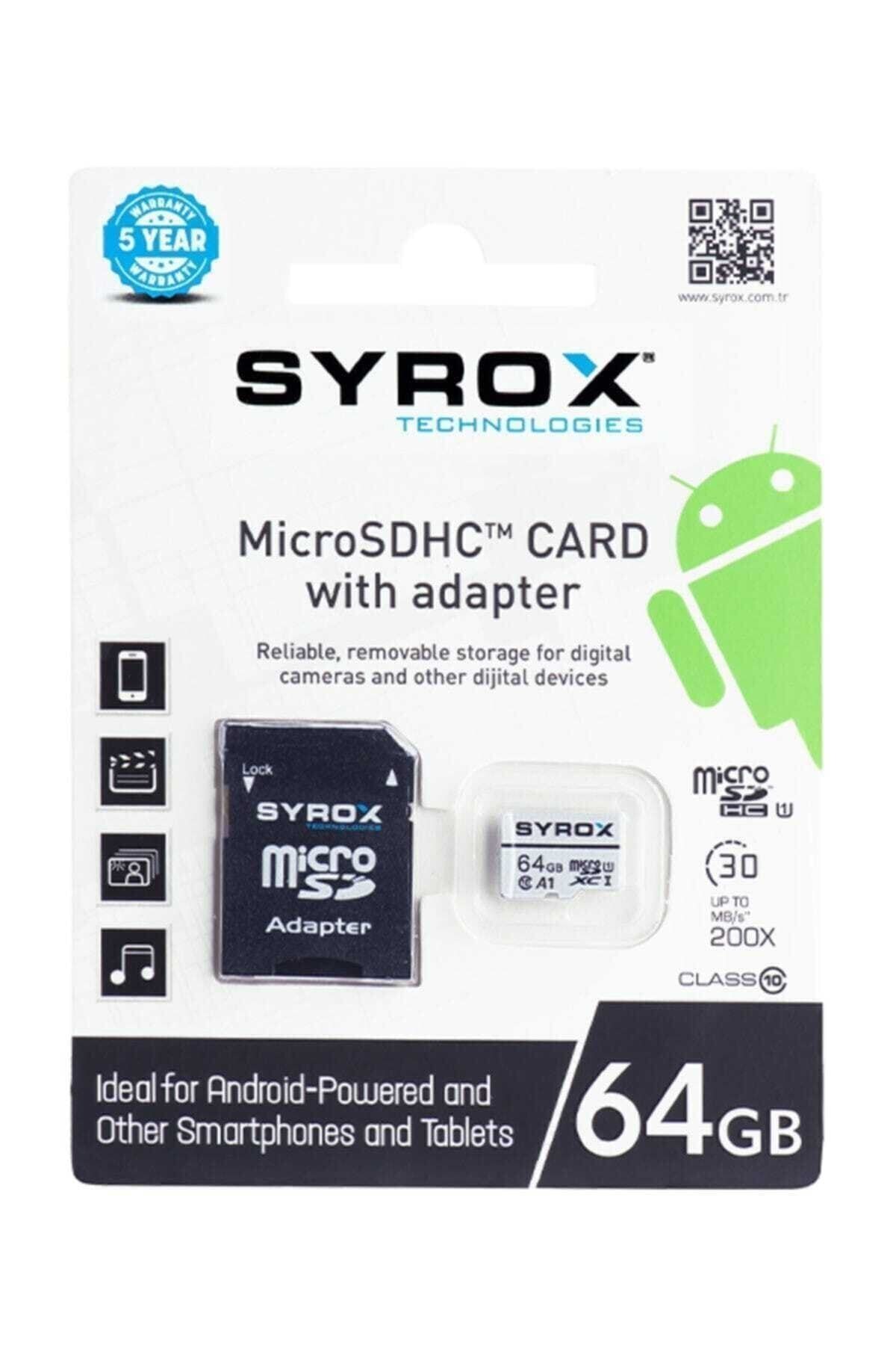 Syrox 64 gb Hafıza Kartlı Micro Sd Card Adaptörlü