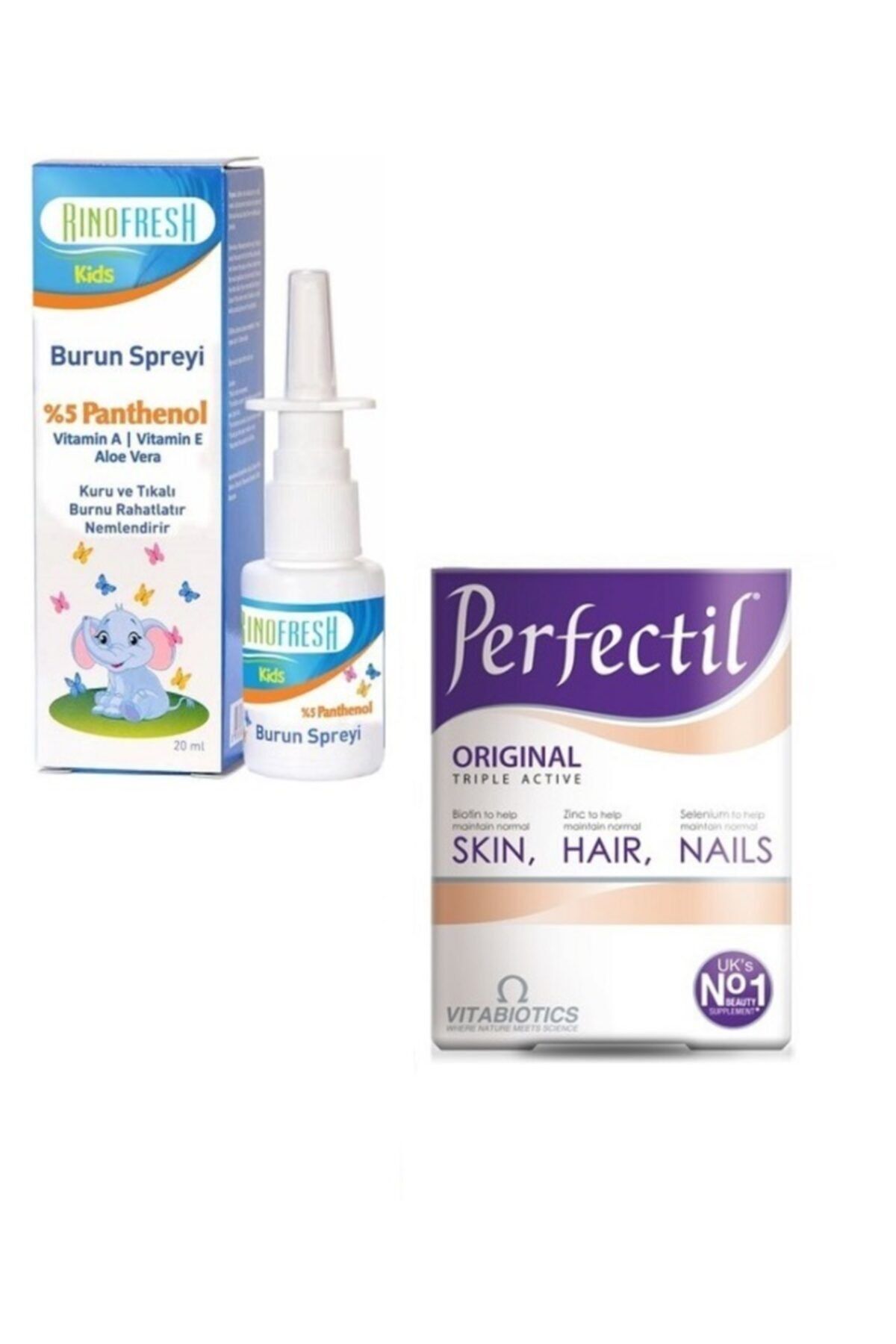 RINOFRESH Çocuklar Için Panthenol Burun Spreyi 20 Ml+ Perfectil 30 Tablet