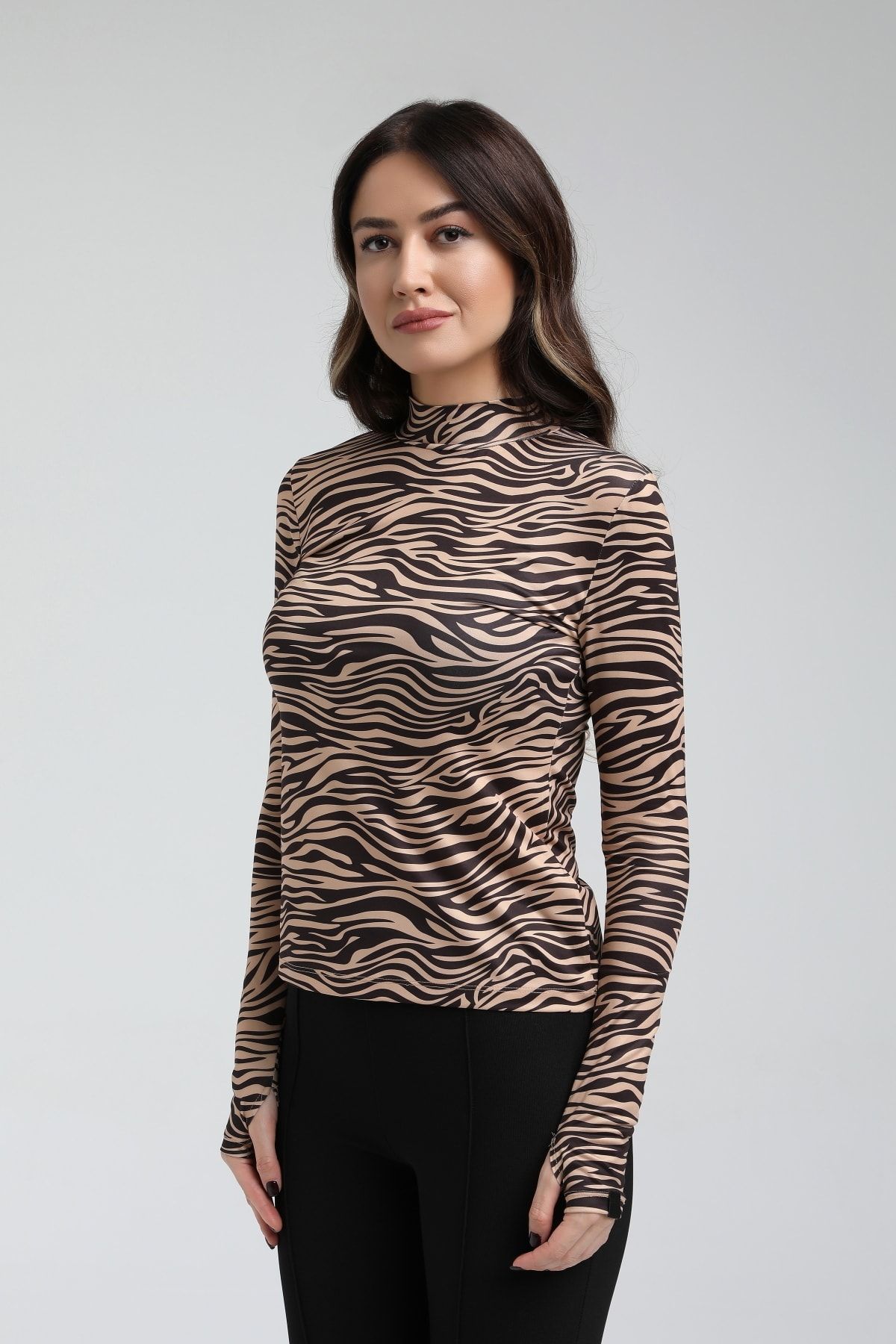 GILEA COLLECTION Zebra Desenli Camel Body