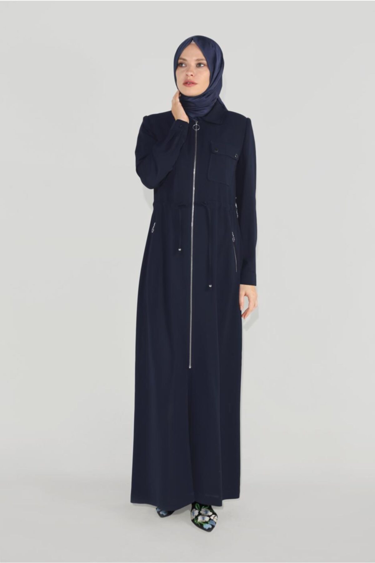 TRENDTESETTÜR Cepleri Düğme Detaylı Fermuarlı Pardesü 10225