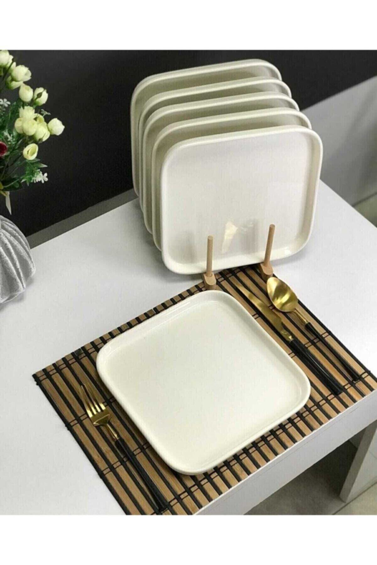 Vip&House Sera 18 Cm Seramik Kare Tabak 6 Adet