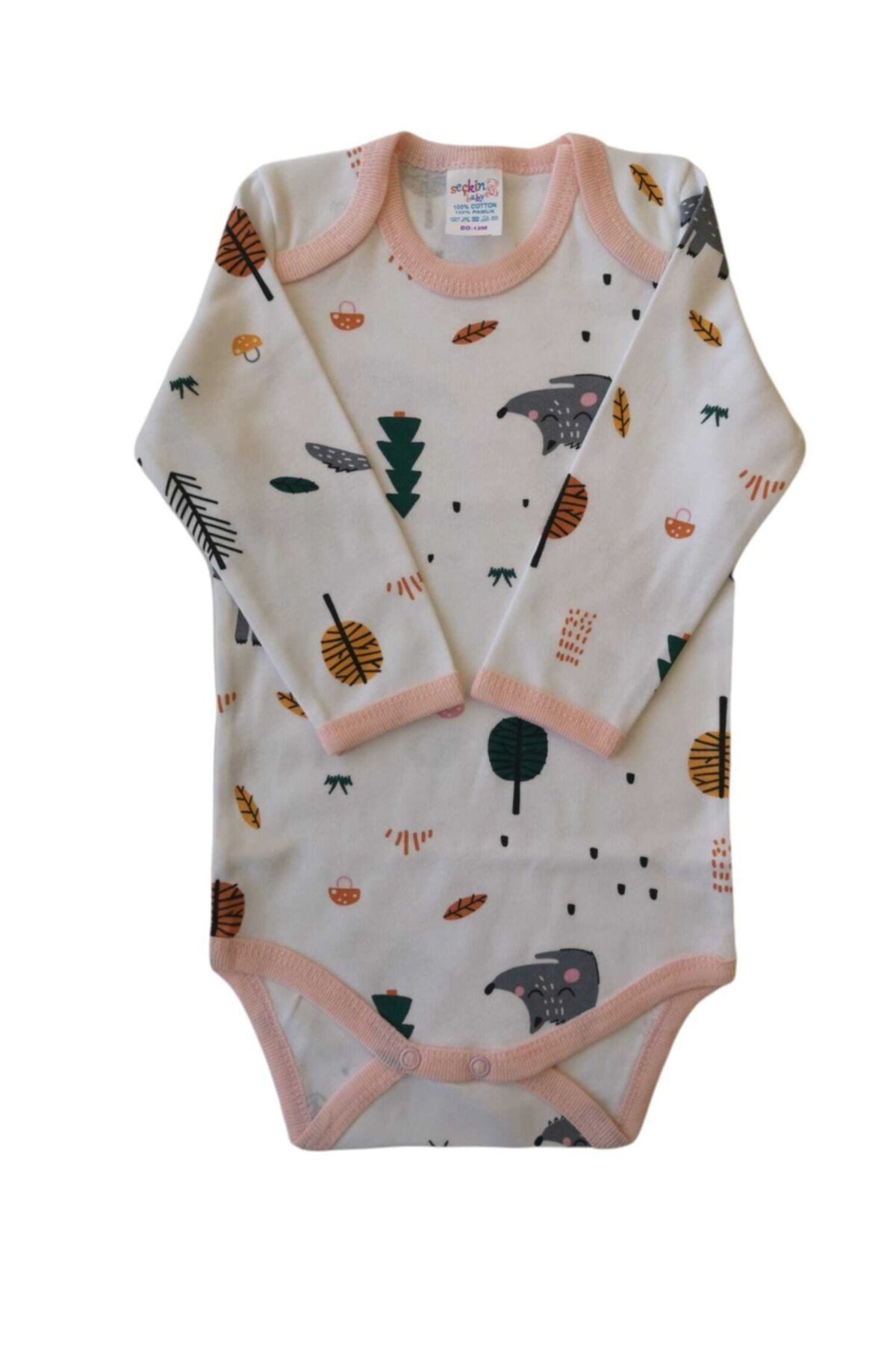 Seçkin Baby Yılbaşı Desenli Pamuklu Çıtçıtlı Bebek Zıbın Body
