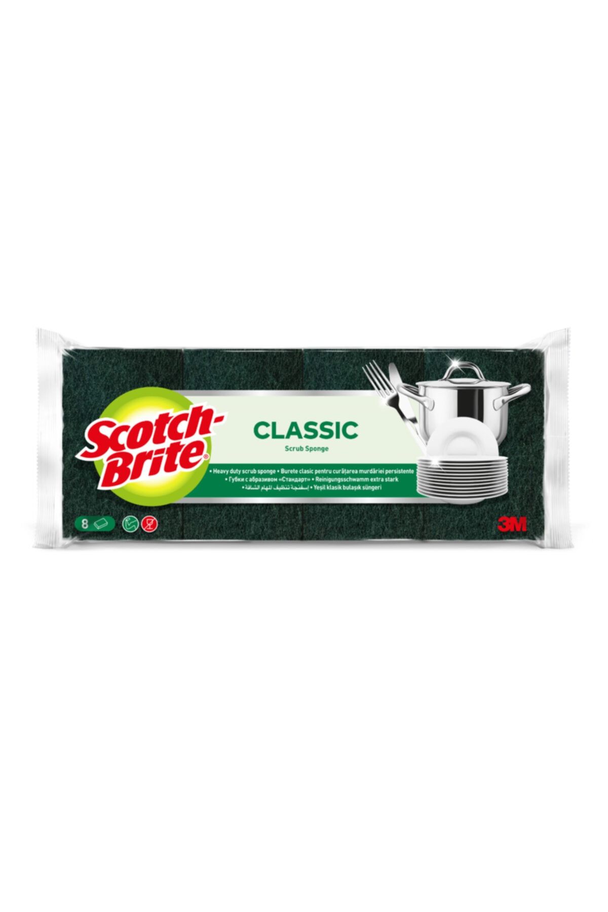 Scotch Brite 8'li Yeşil Klasik Sünger
