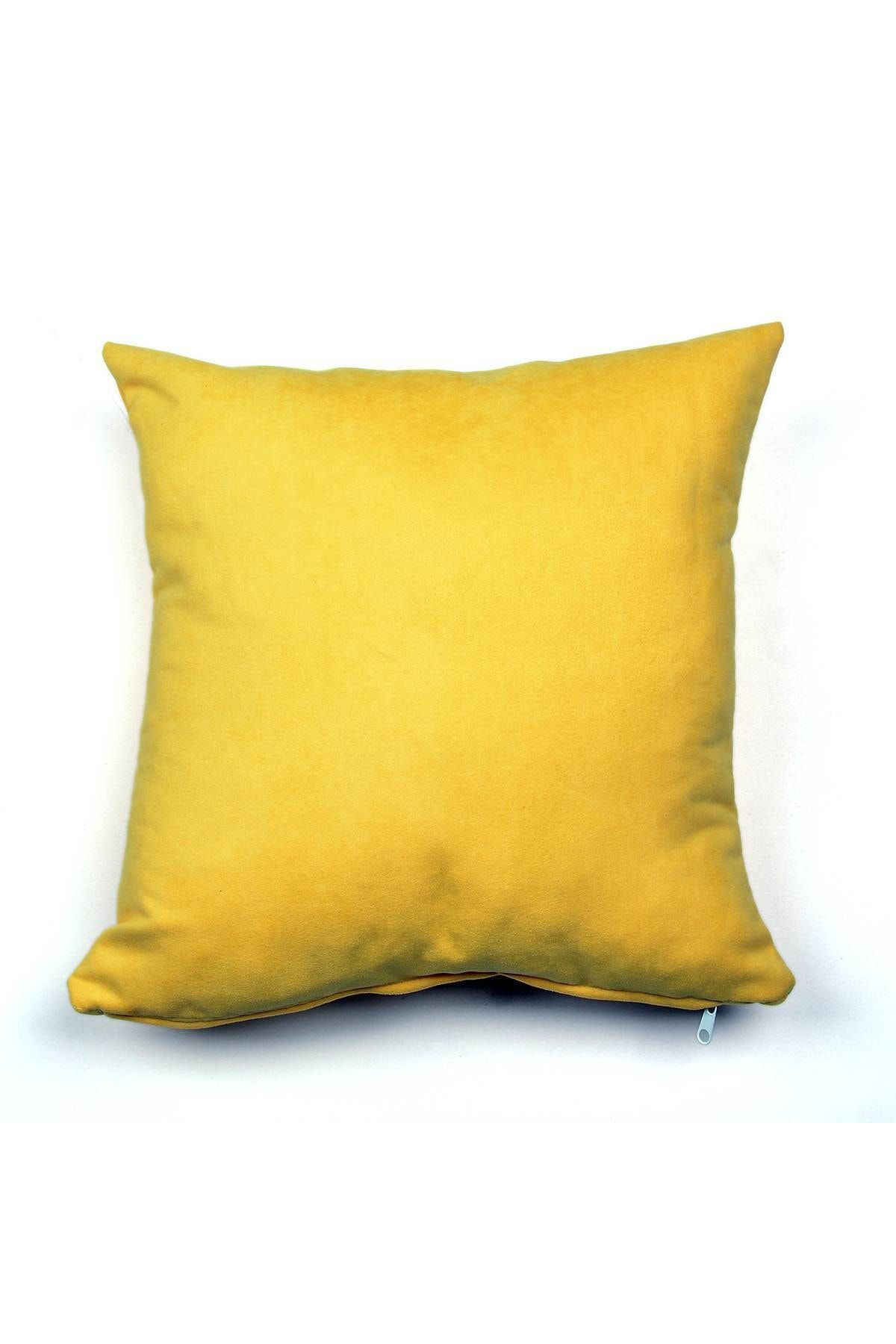 Royaleks Kırlent Yastık Minder Kılıfı 1 Adet 40x40 Cm Hardal Sarısı