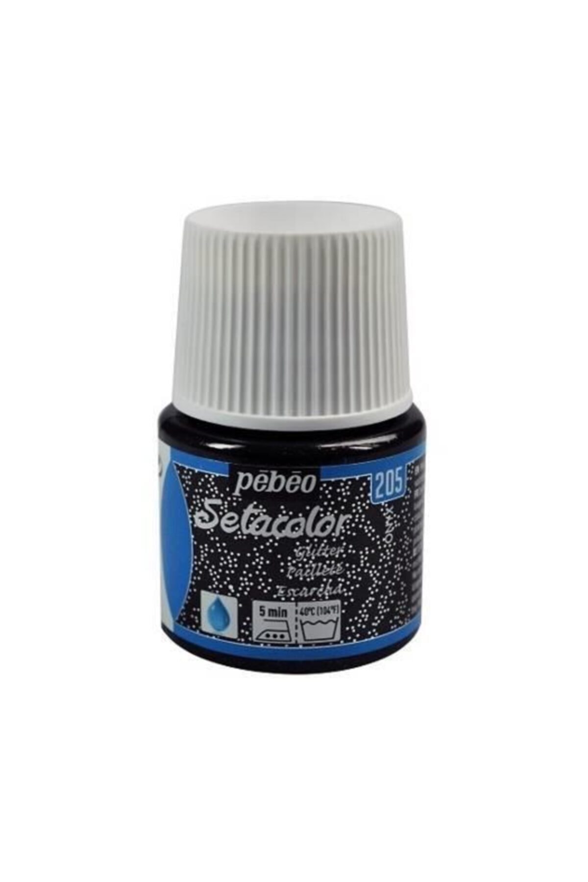Pebeo Setacolor Glitter Transparan Kumaş Boyası 45ml Şişe - 205 Onyx