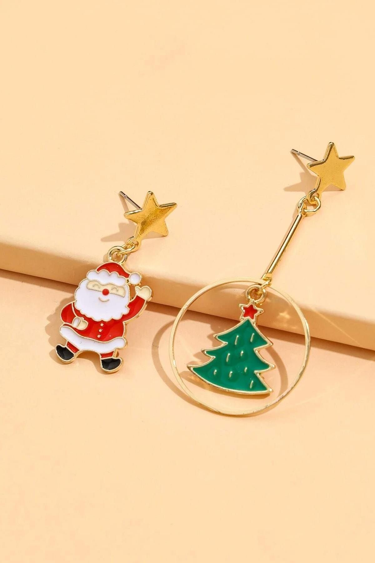 New Obsessions Yılbaşı Ağacı Ve Santa Figürlü Yılbaşı Sallantılı Küpe