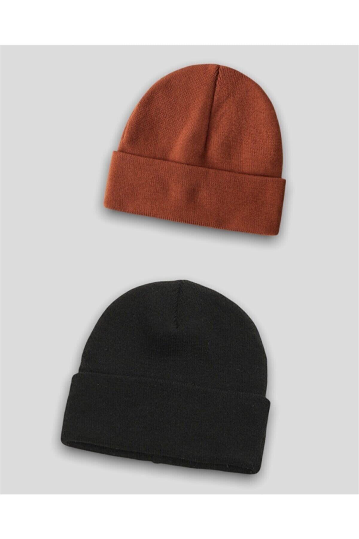GKZstore Unisex Basic Bere Seti Kahve & Siyah 2'li