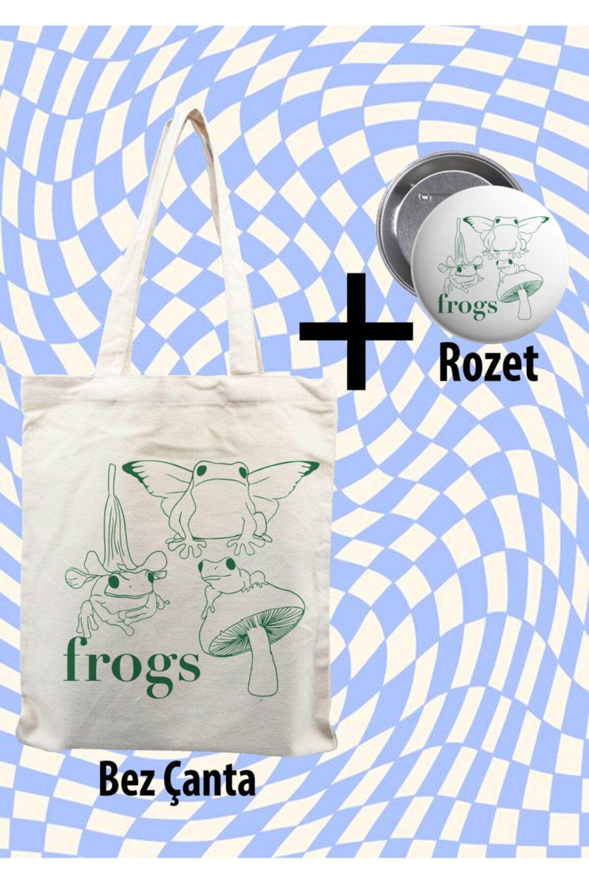 Mutant Atelier Frogs Ham Bez Çanta Rozet Set