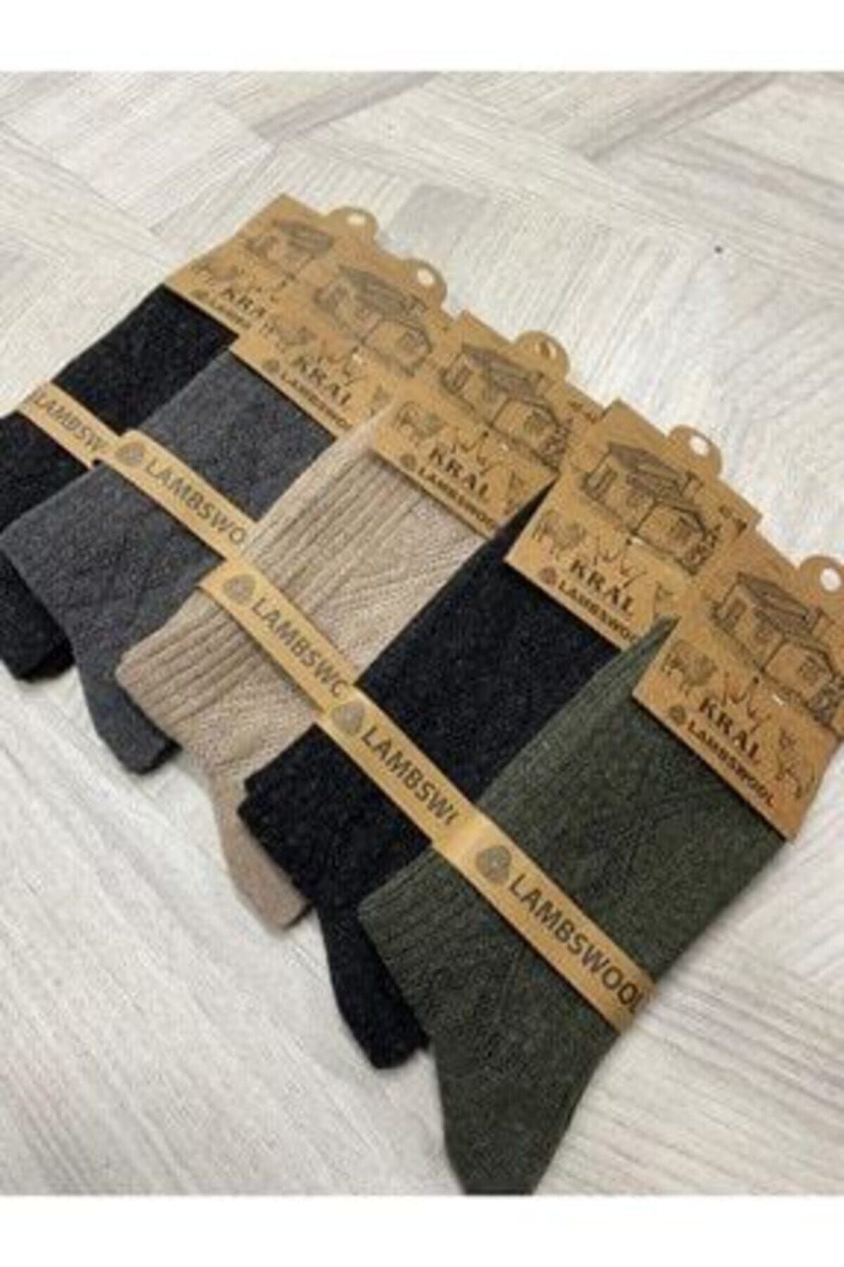 Kral Kışlık Yün Erkek Çorap Lambswool 5'li Paket