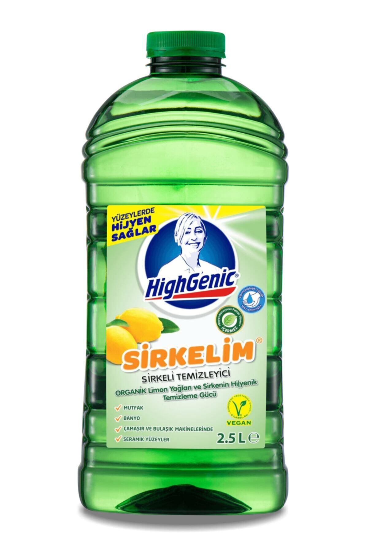 Highgenic Sirkelim Sirkeli Temizleyici Organik Limon Esanslı Ekonomik Boy 2500 ml